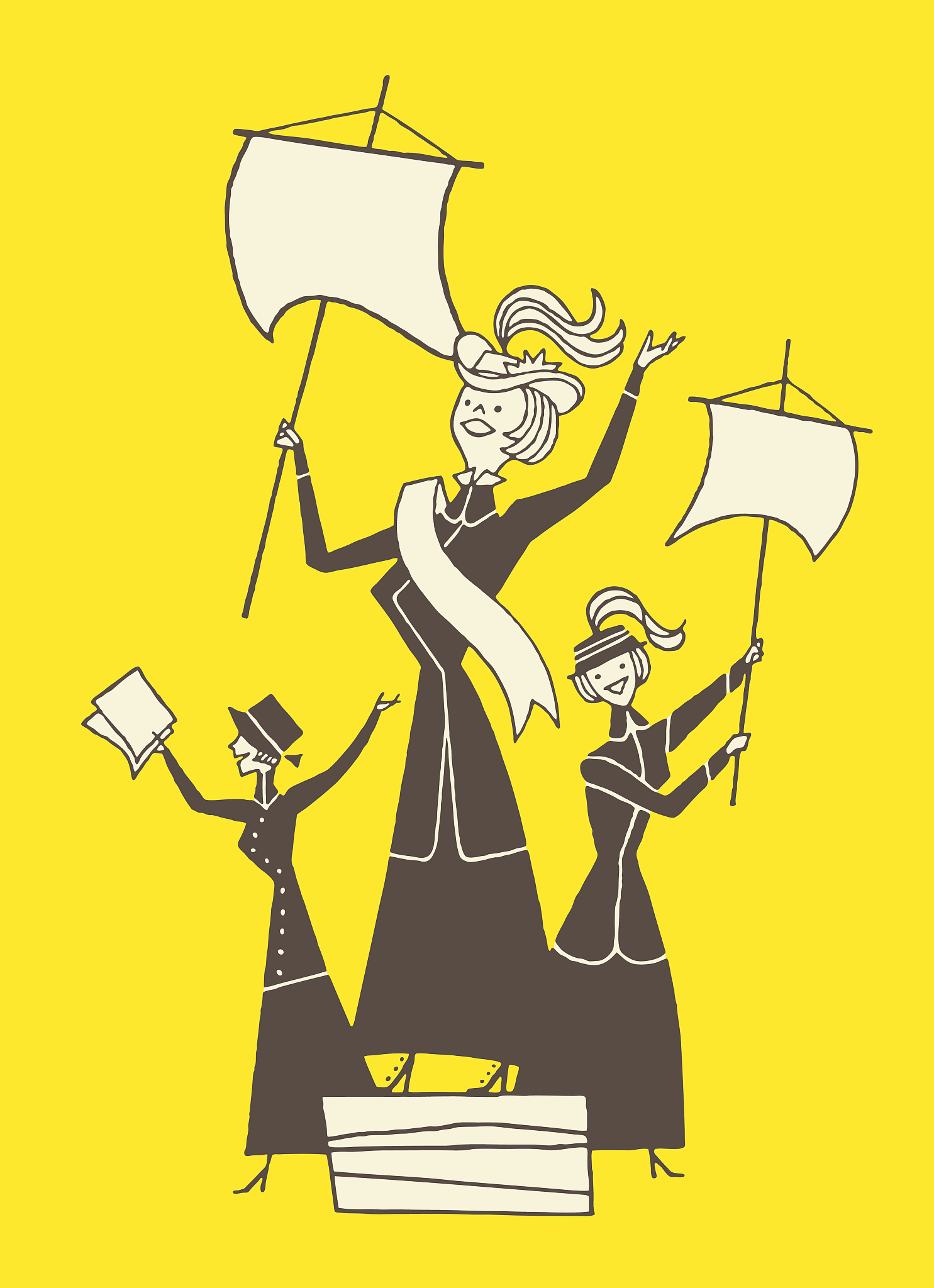 three suffragettes
