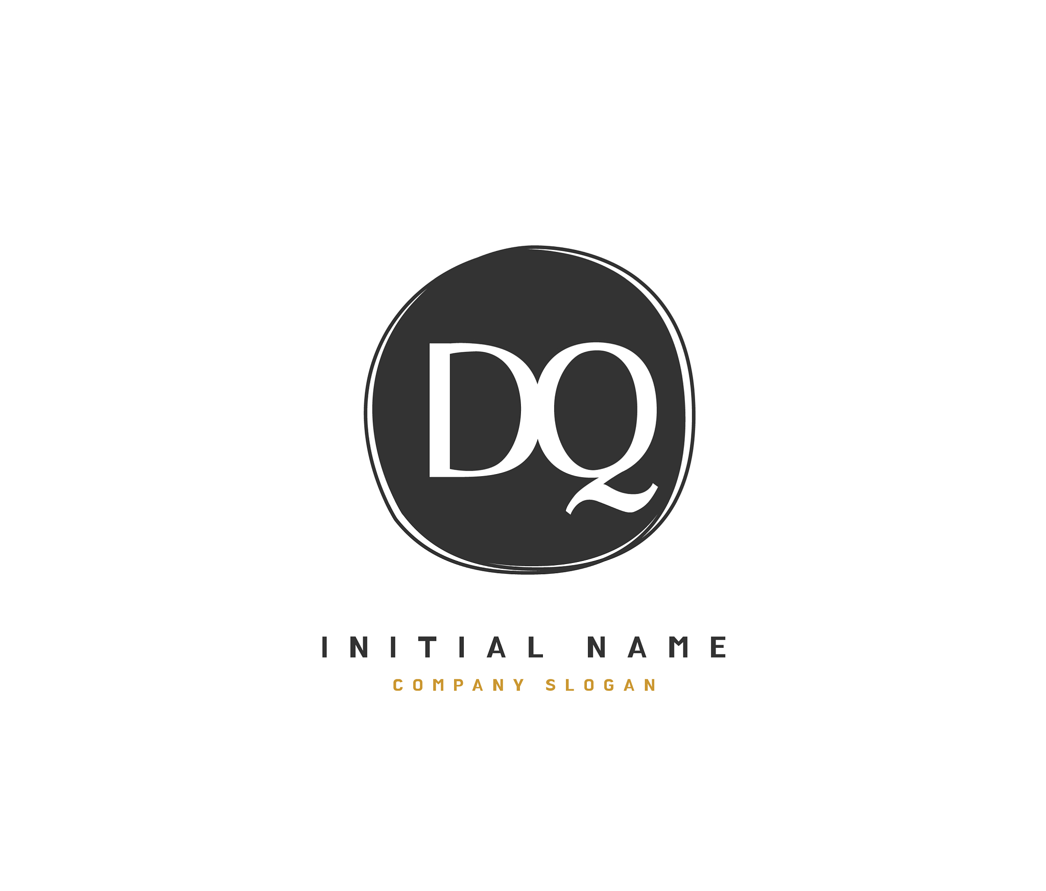 d q dq beauty initial logo handwriting logo of