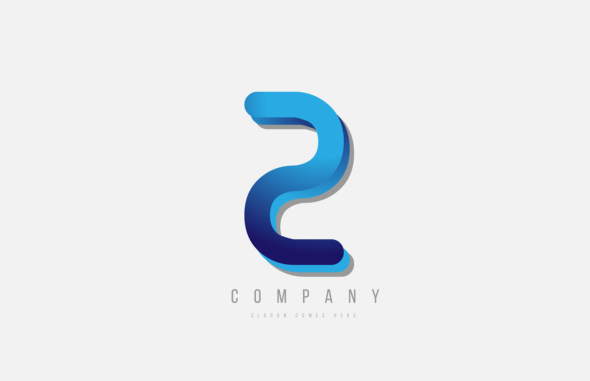 3d line blue z letter logo alphabet for icon