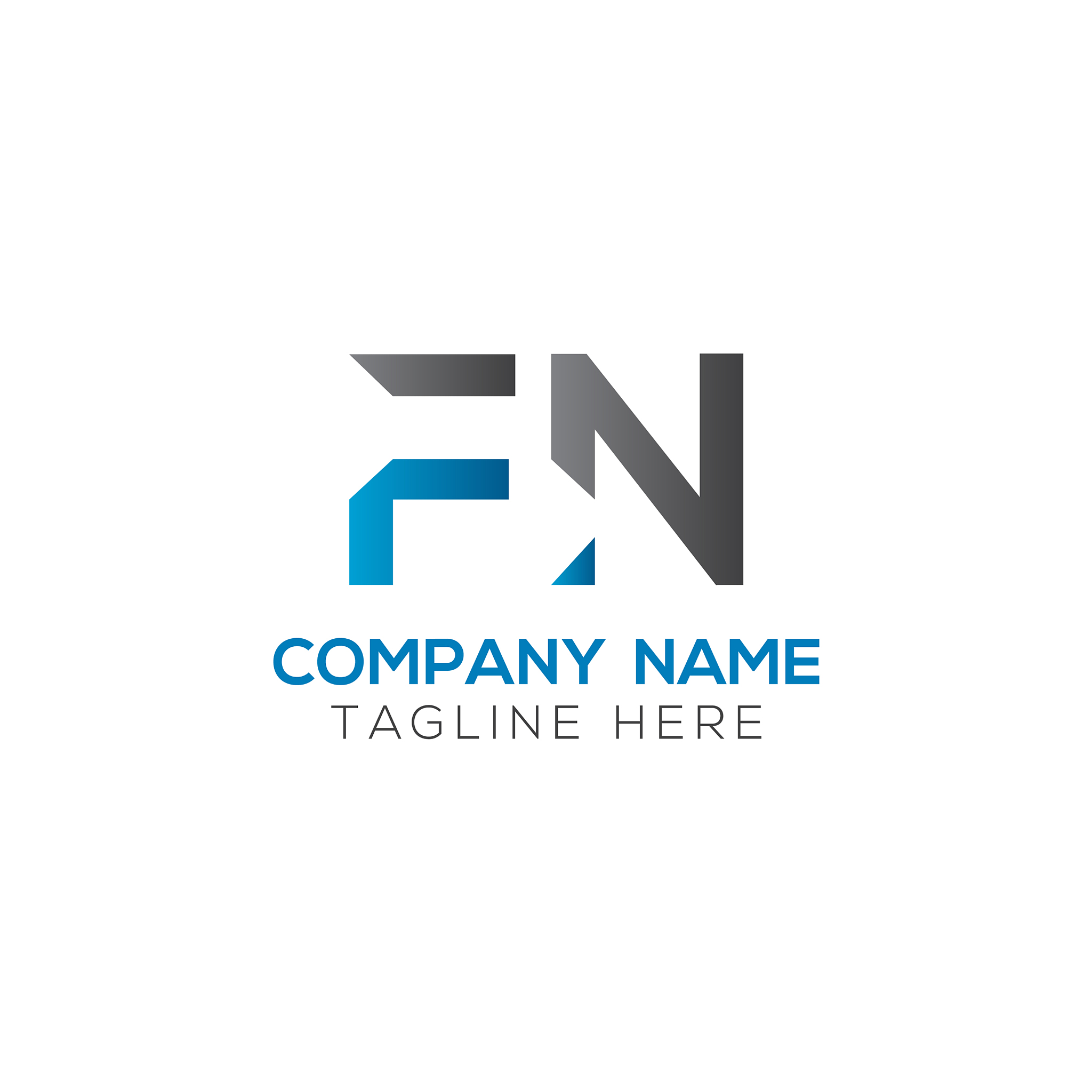 initial letter fn logo design template creative