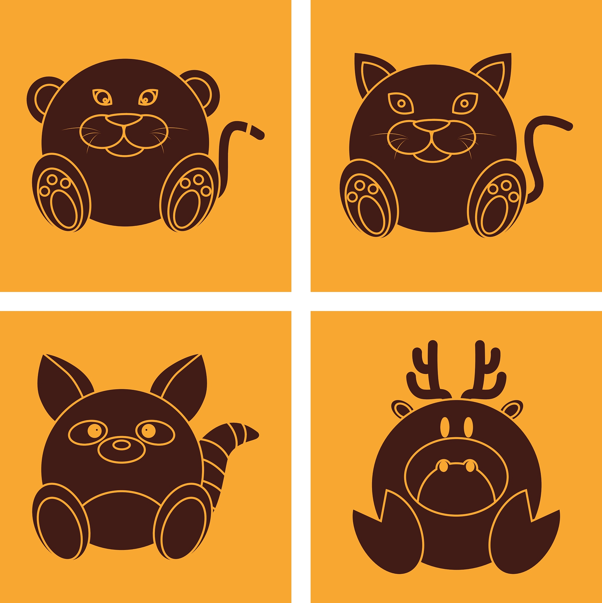 豹猫的形象设计主要采用抽象元素提取法、变形法、拟人化的手法表现：抽象元素提取法是指从一个具体事物中抽象出其中的共性元素形成一个抽象的概念或理论。变形法是指在艺术作品中利用形式语言中的线条、形状、颜色等元素通过变形、组合等手法来表达出抽象概念、情感或主题的一种创作方法。拟人化是指将非人类的事物或概念赋予人类的属性和特征使其更容易为人所理解和接受。在设计豹猫IP形象时首先运用抽象元素提取法提取豹猫的自