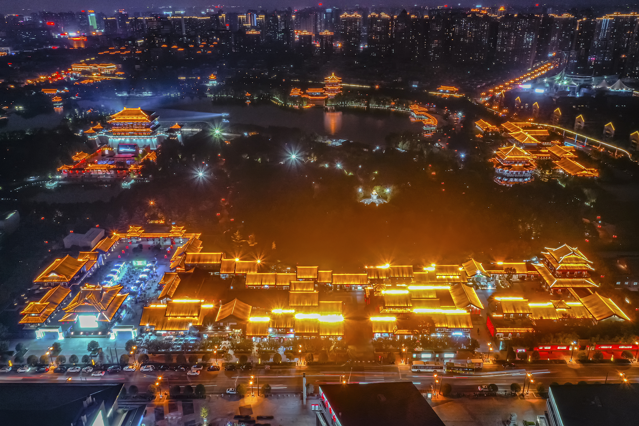 无人机航拍西安大唐芙