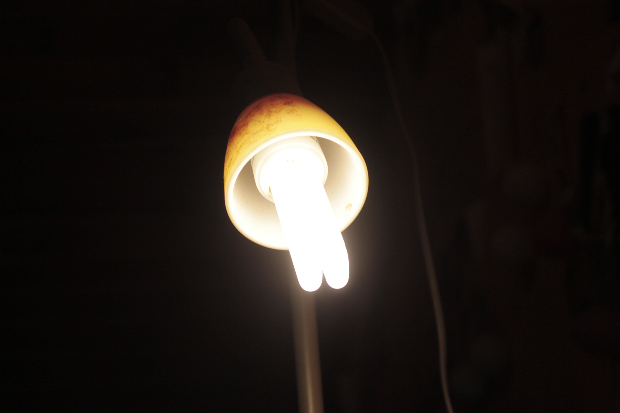 low angle view of illuminated light bulb