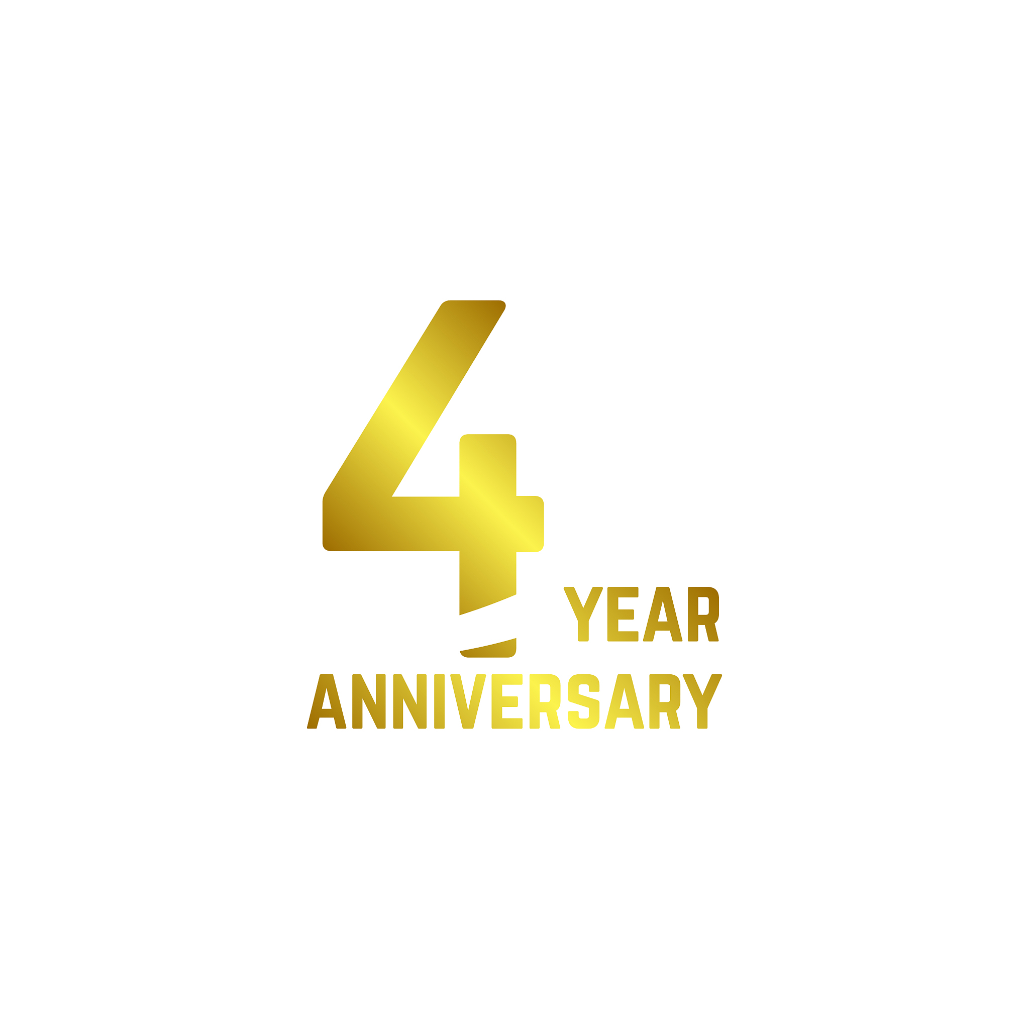 4 year anniversary logo template design