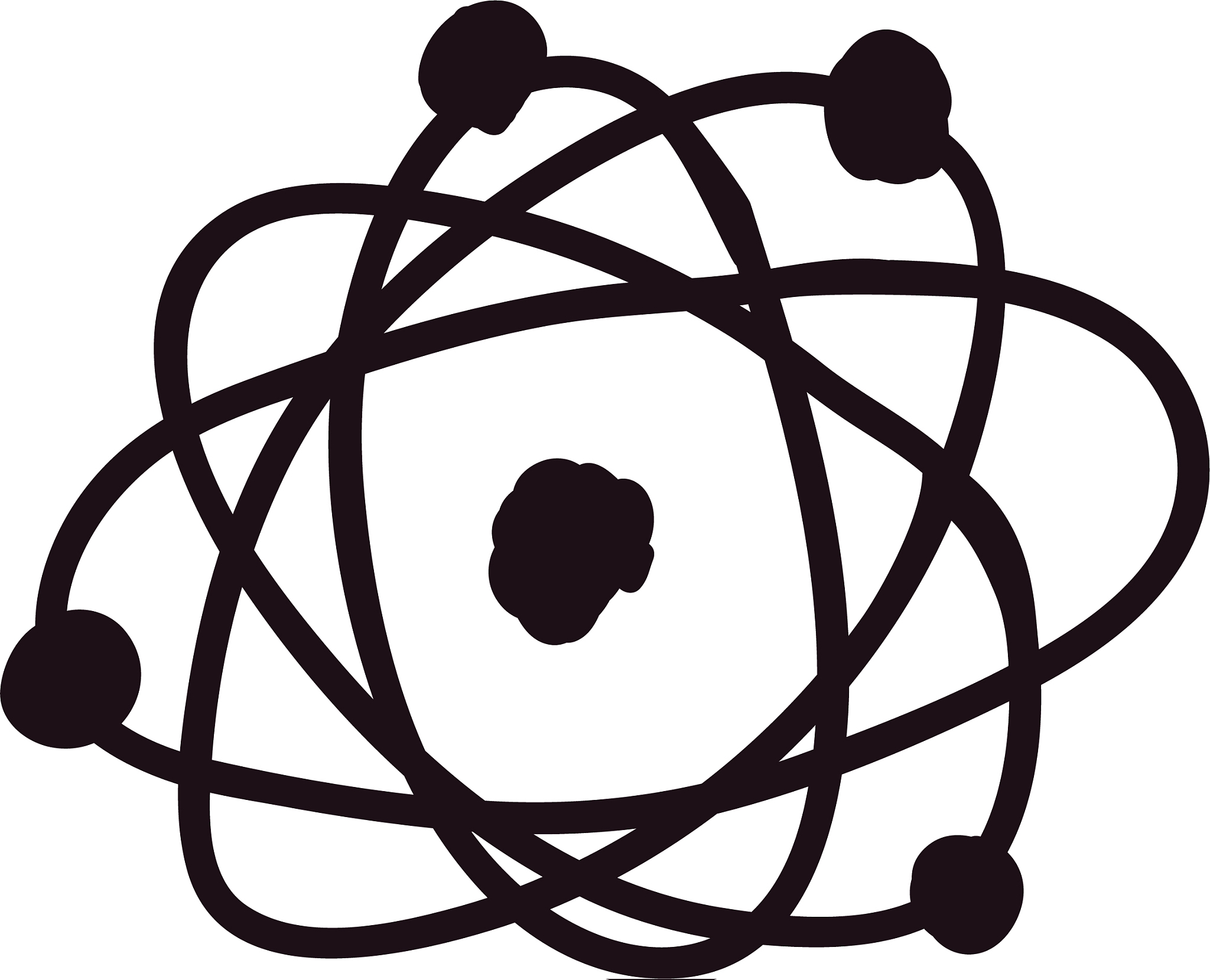 atom doodle cartoon