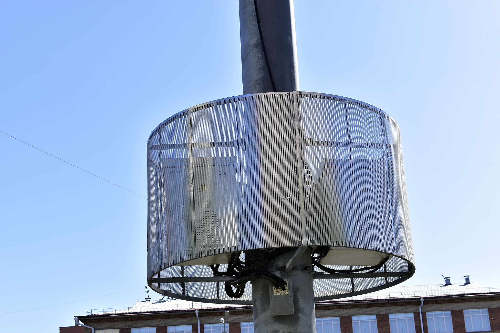 powerful urban transmitting communication and signal antenna