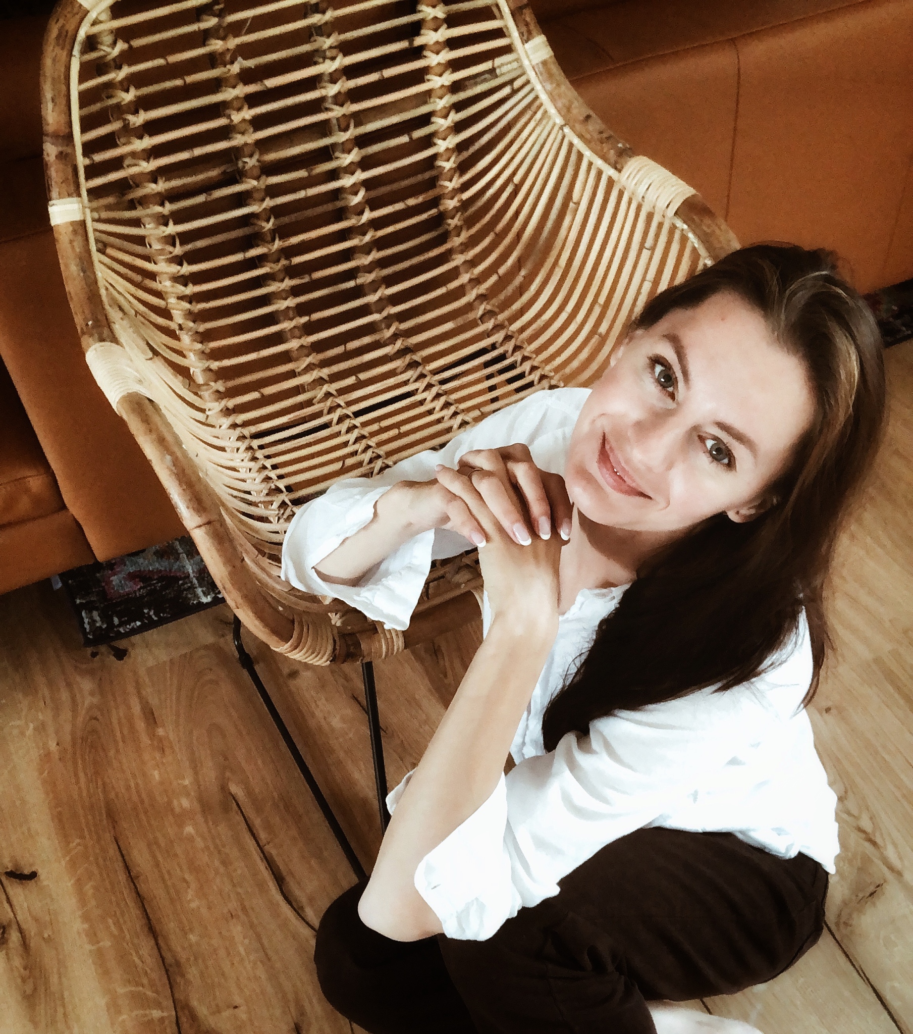 brunette girl smiles