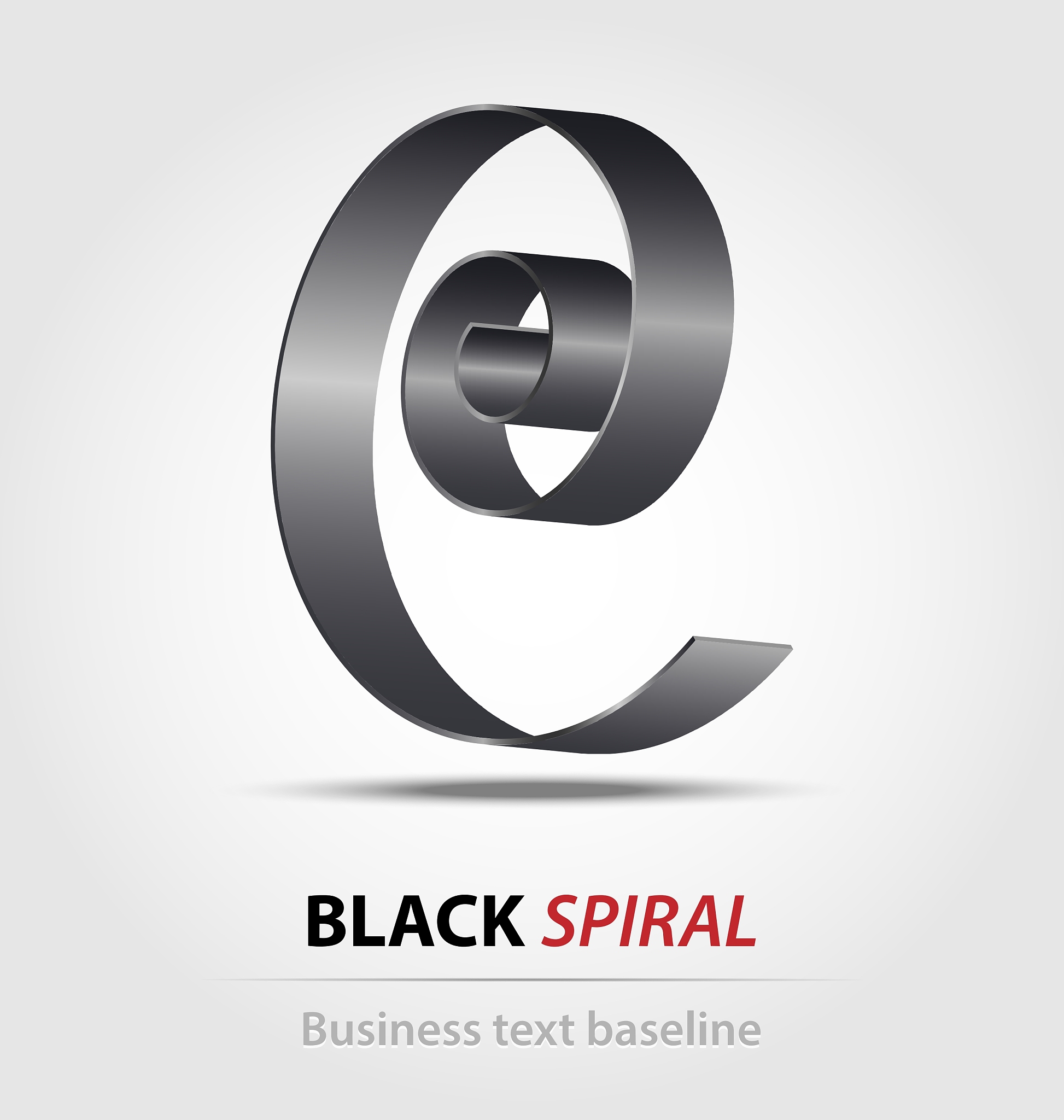 stylized black spiral business icon