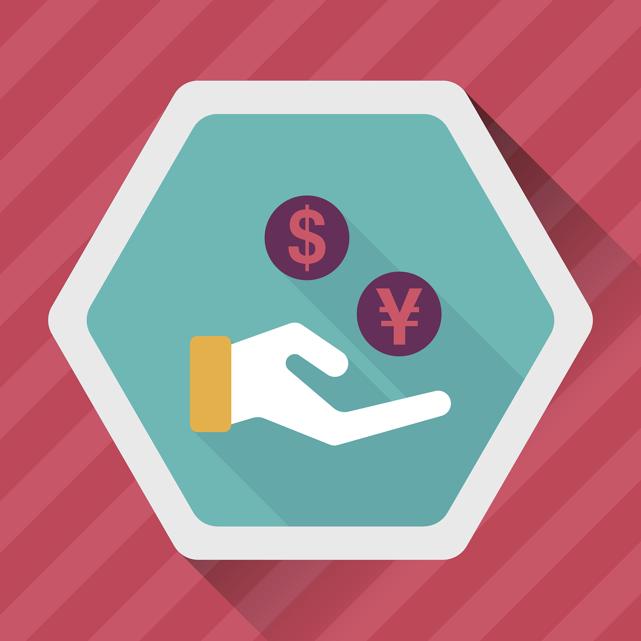 currency exchange flat icon with long shadow,eps10