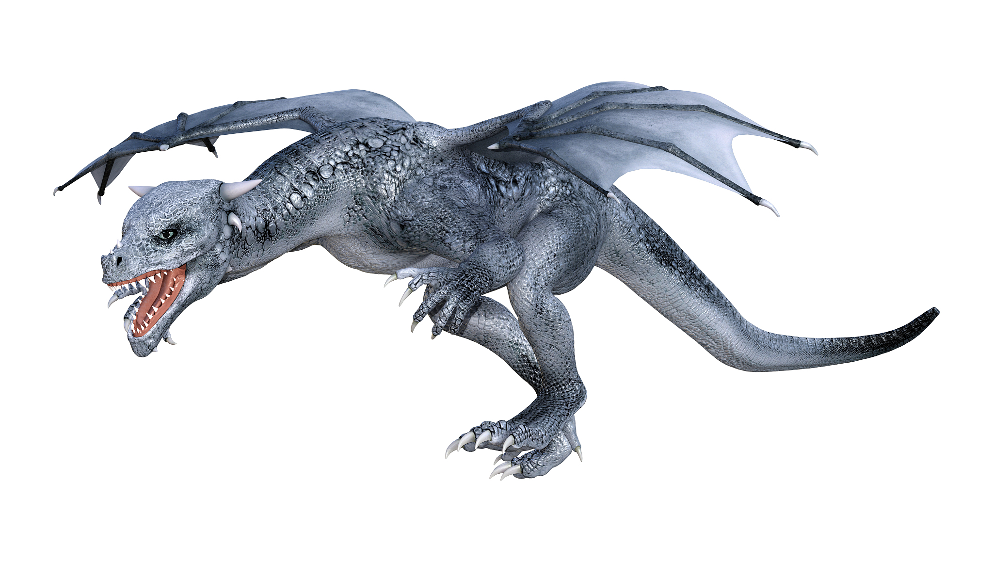 3d illustration fantasy dragon on white