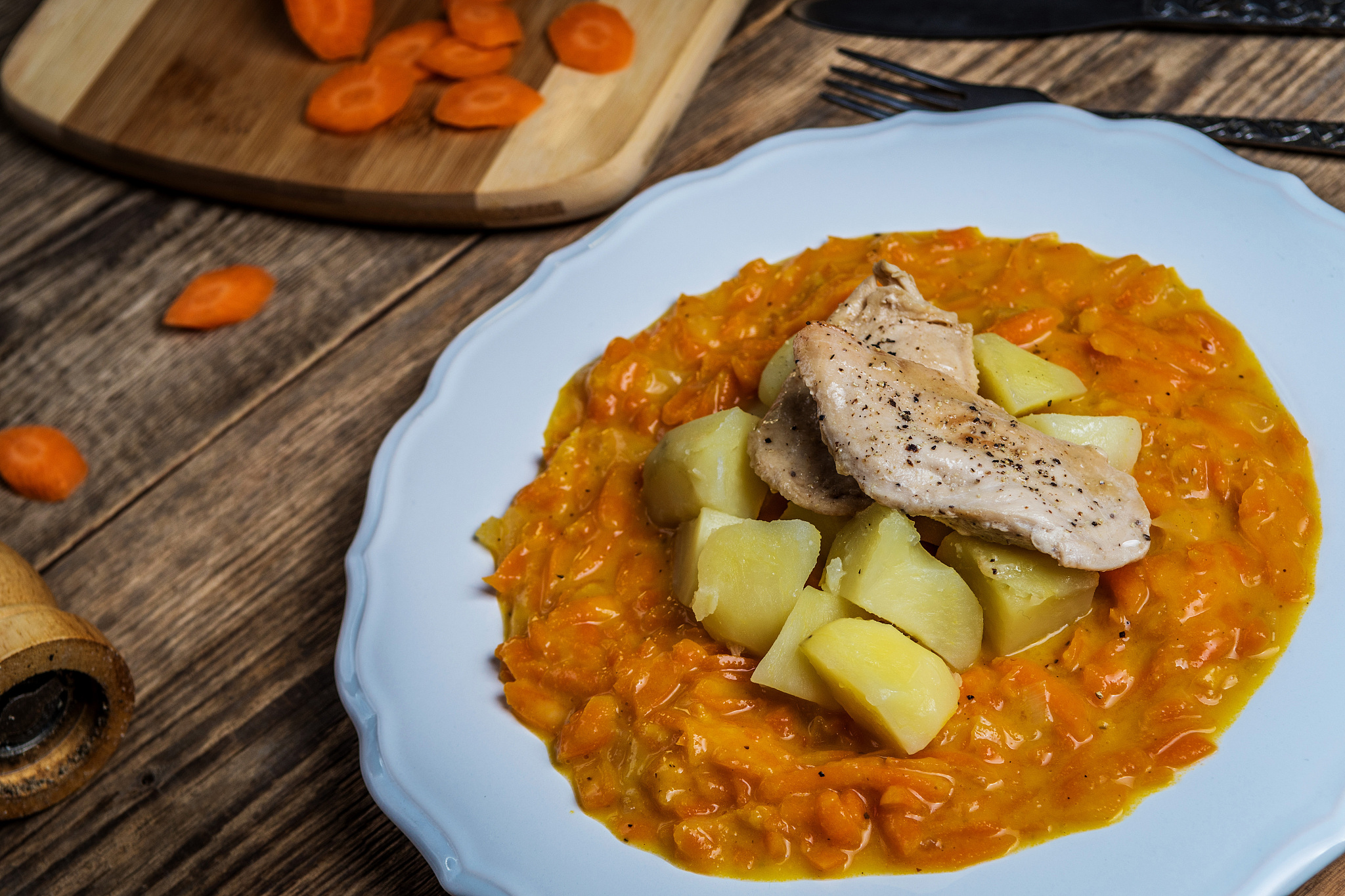 steamed carrots with potatoes