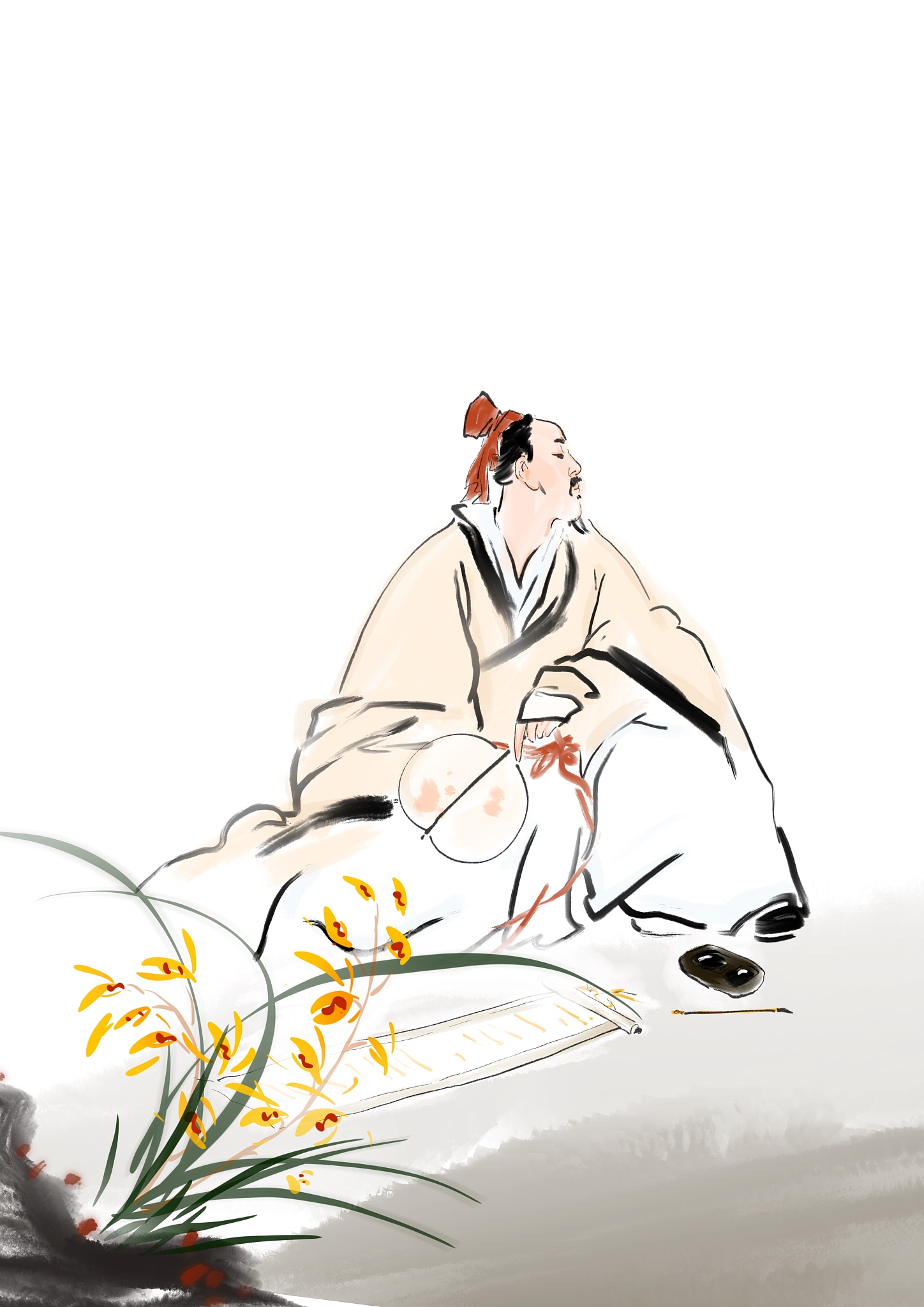 秋天赏花图