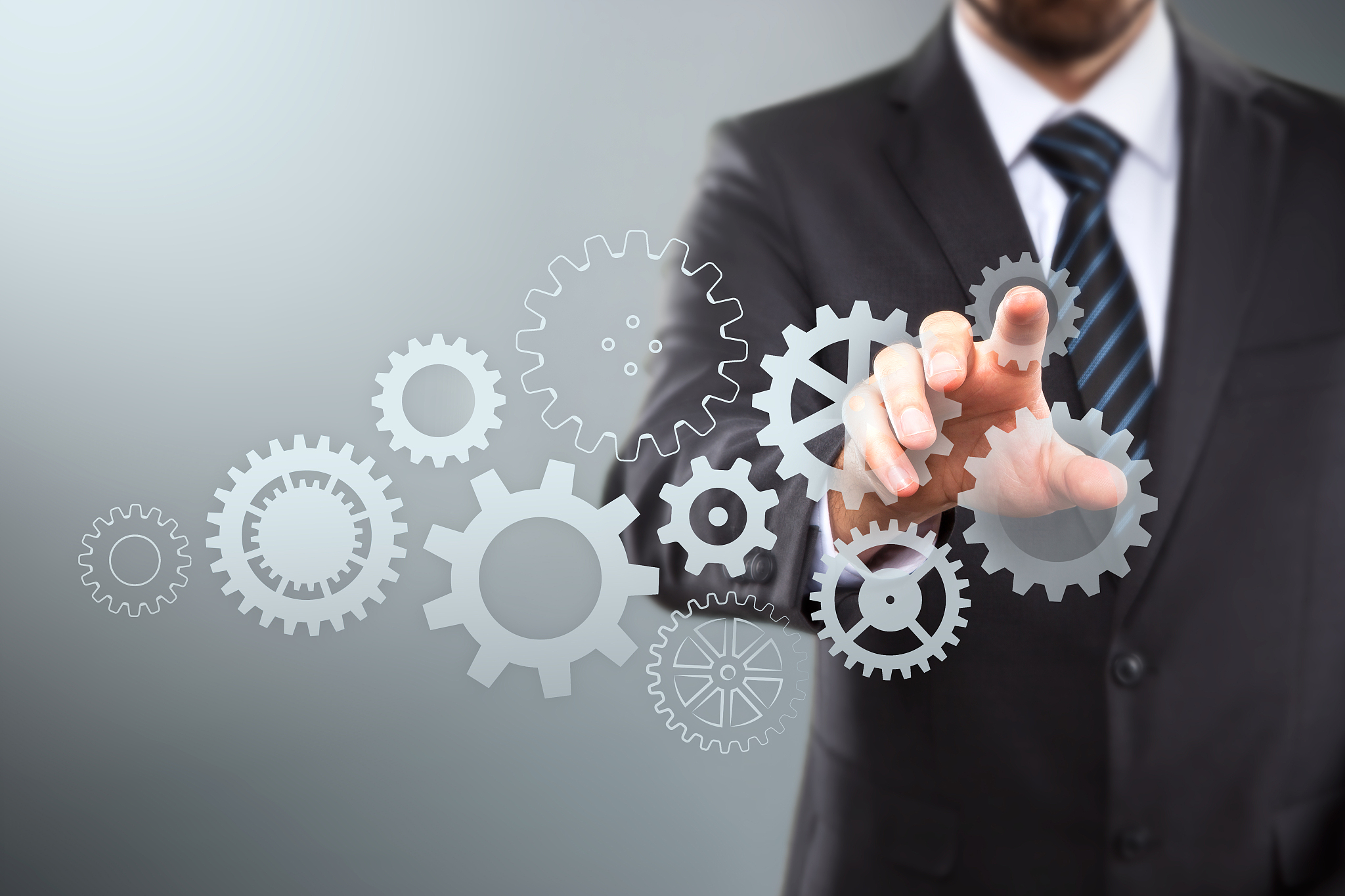 businessman activate growth process