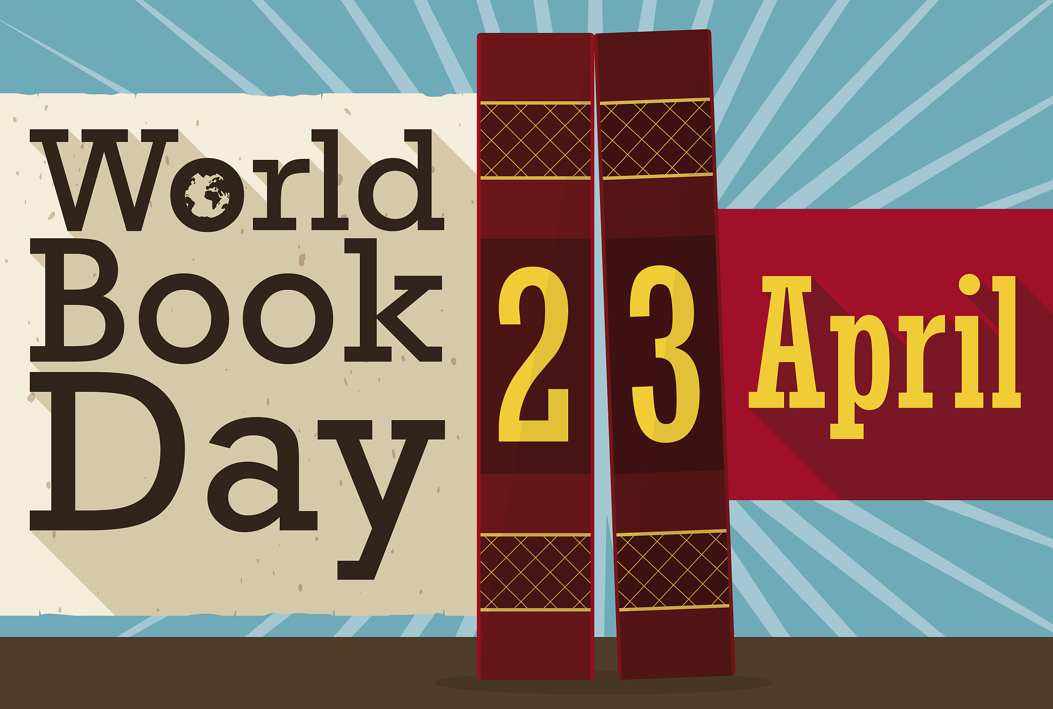 scroll and books with reminder date for world book day