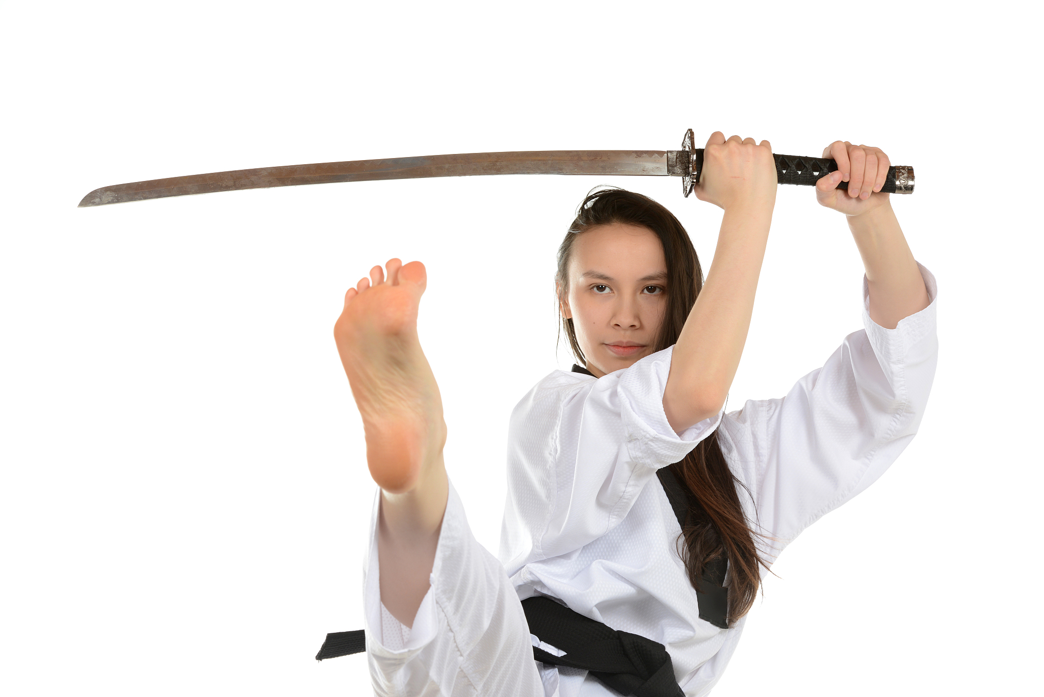 katana block and kick