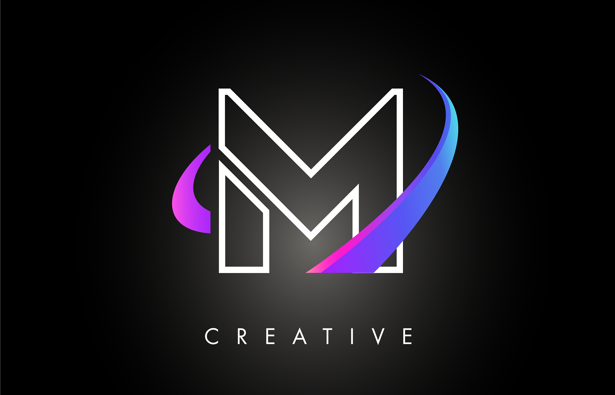 m trendy modern letter logo design monogram and