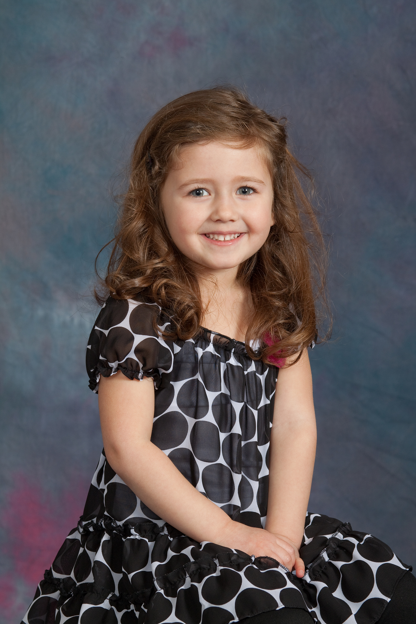young girl school / yearbook portrait age 4 almost 5
