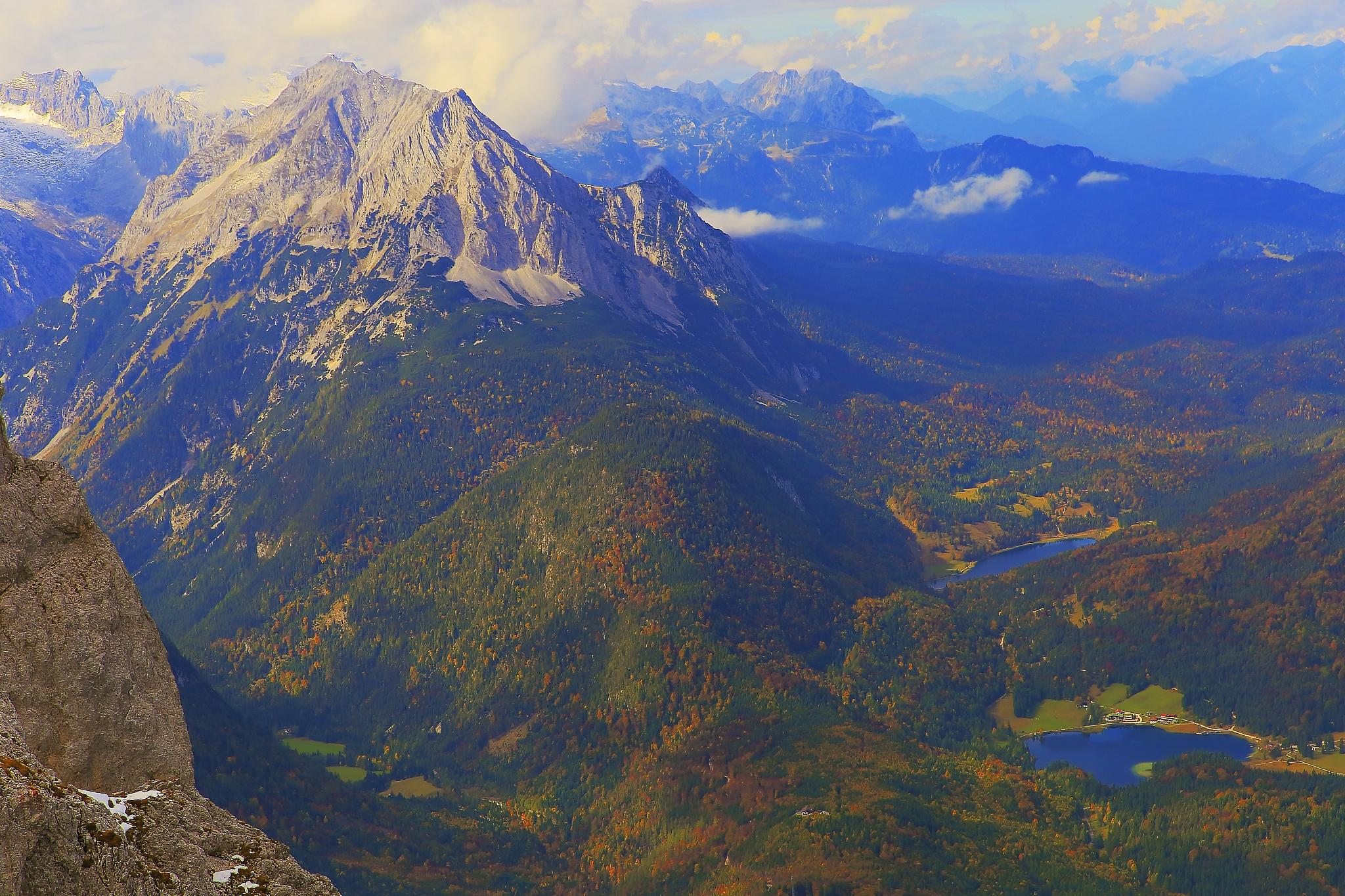 above mittenwald – karwendel dramatic landscape in bavarian alp