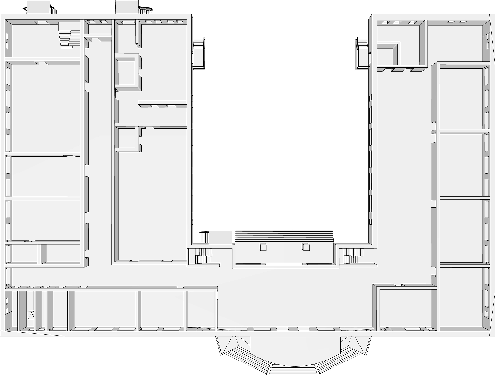 南通天福堂殡仪馆的建筑平面布局描述一下。