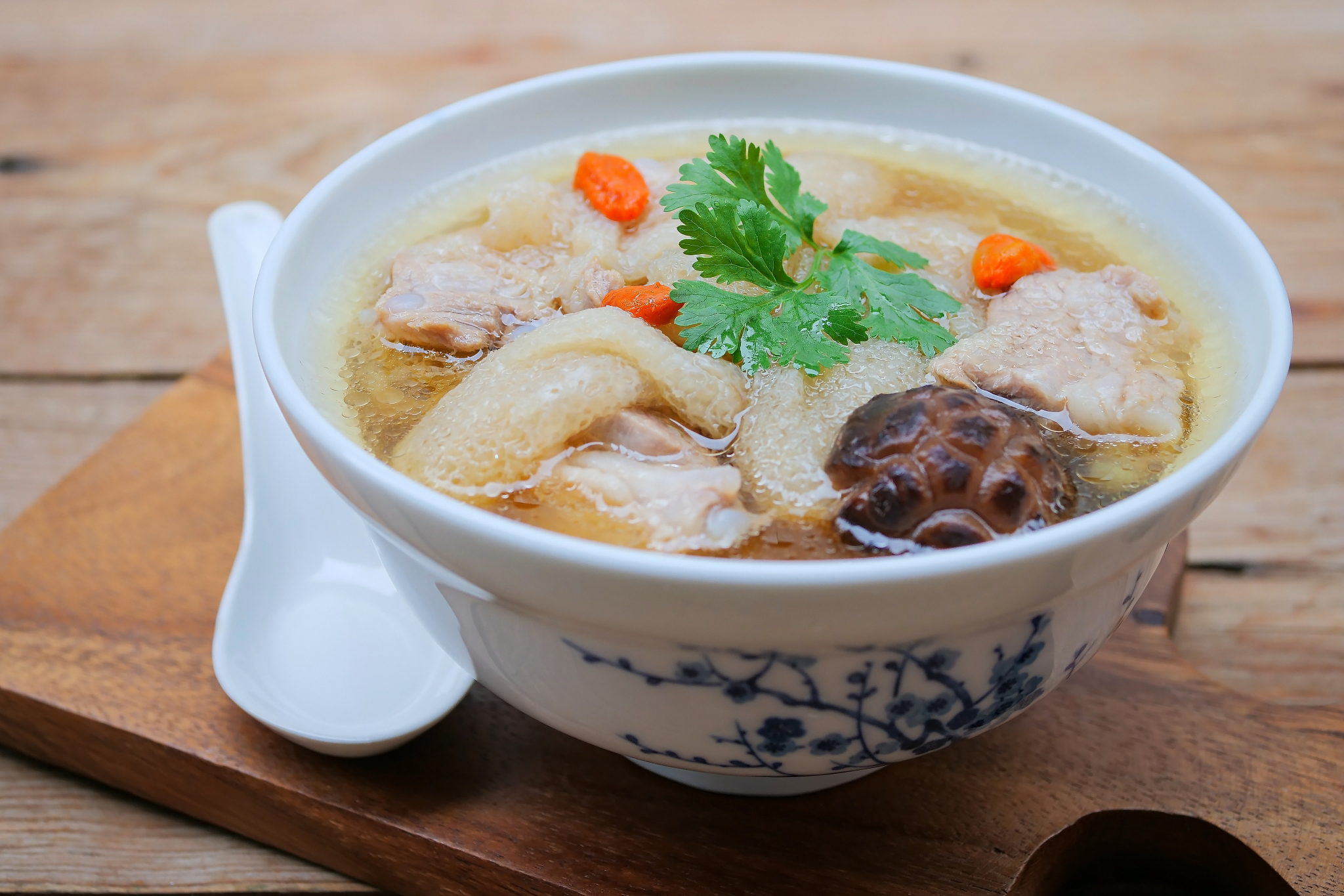 braised pork soup with chinese herb and bamboo,bamboo mushroom s