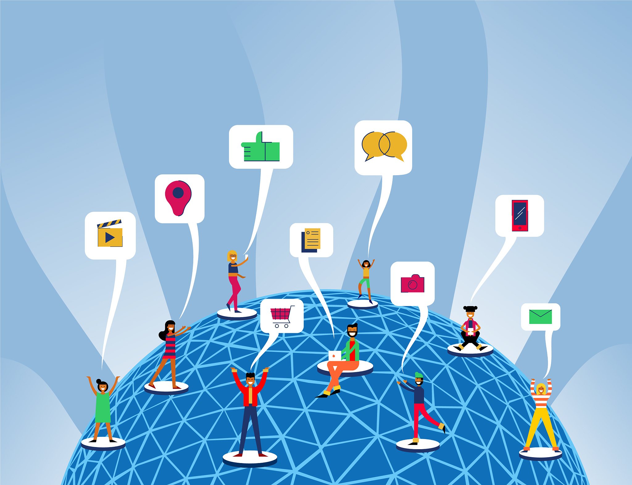 global social media connection around the world