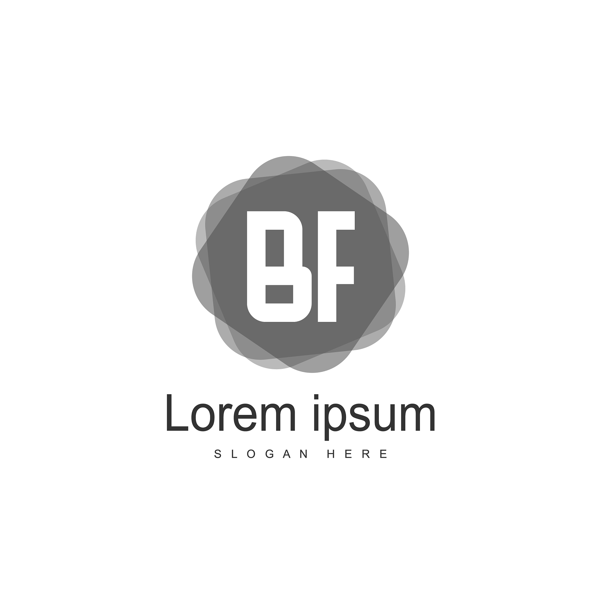 initial bf letter logo template design