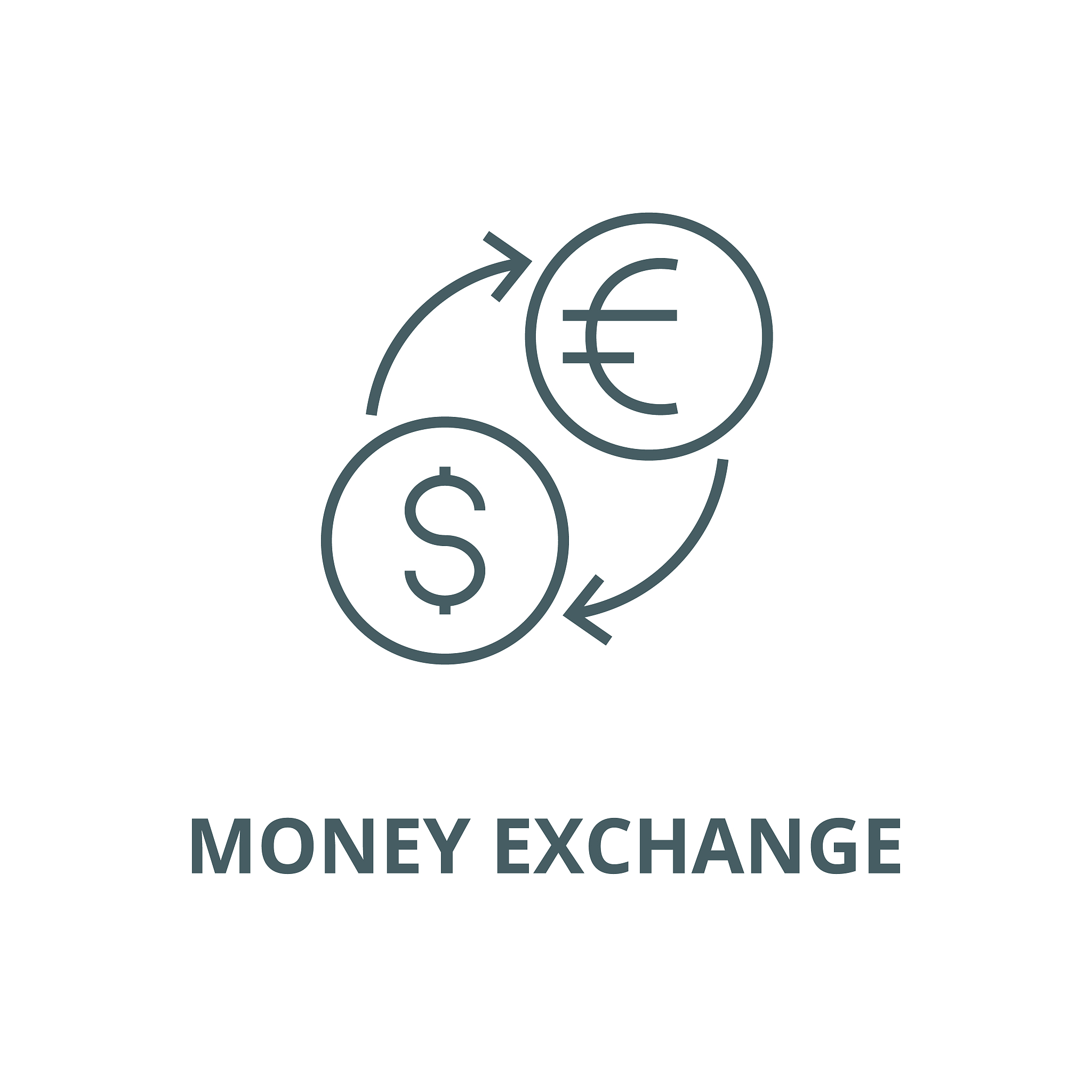 money exchange,dollar, euro vector line icon, linear concept, ou