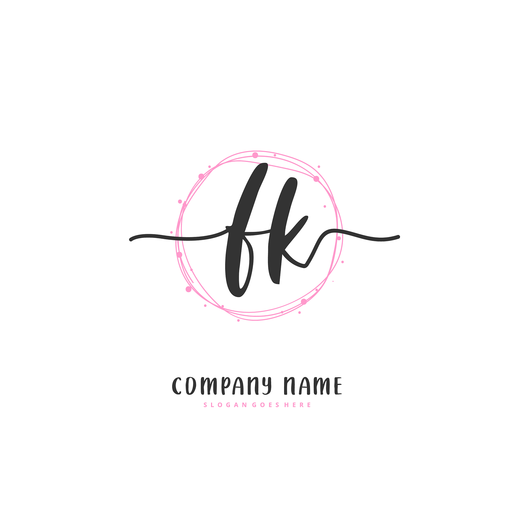 f k fk initial handwriting and signature logo