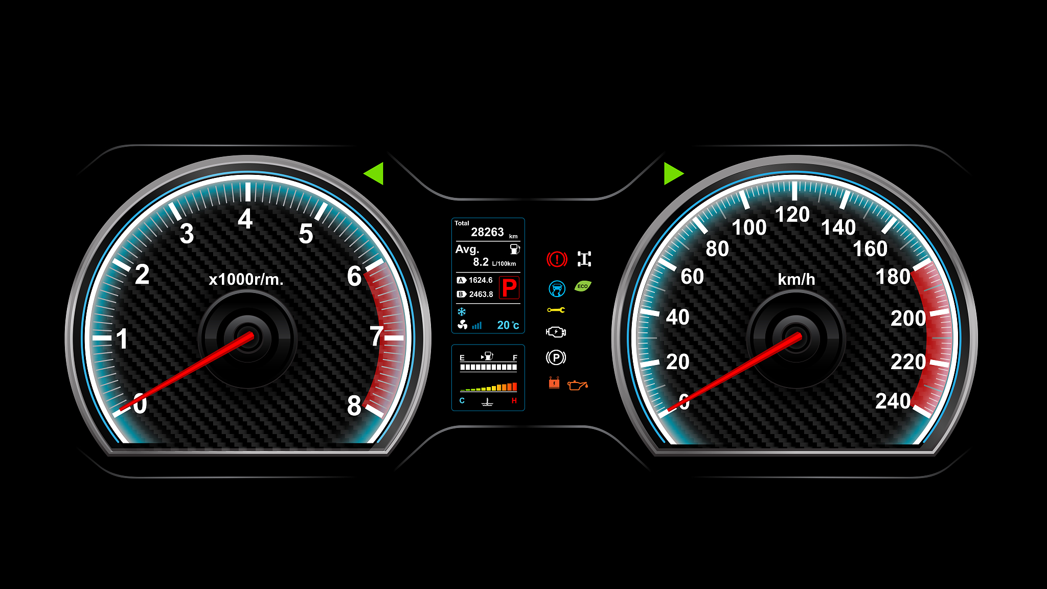 car dash board vector illustration eps 10 008