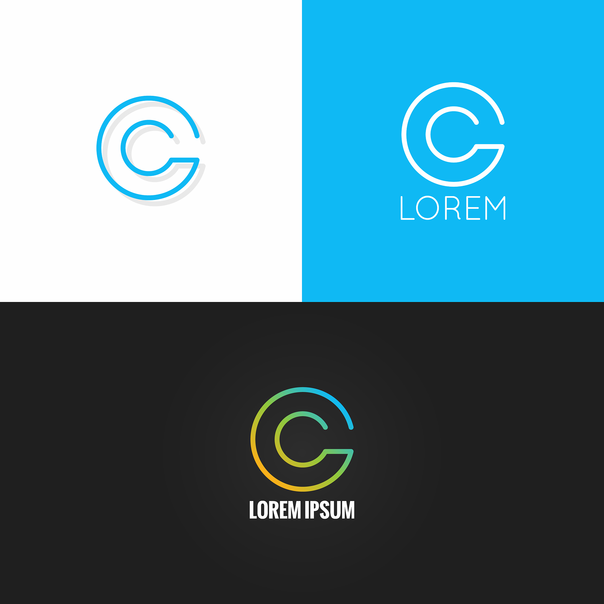 letter c logo alphabet design icon set background