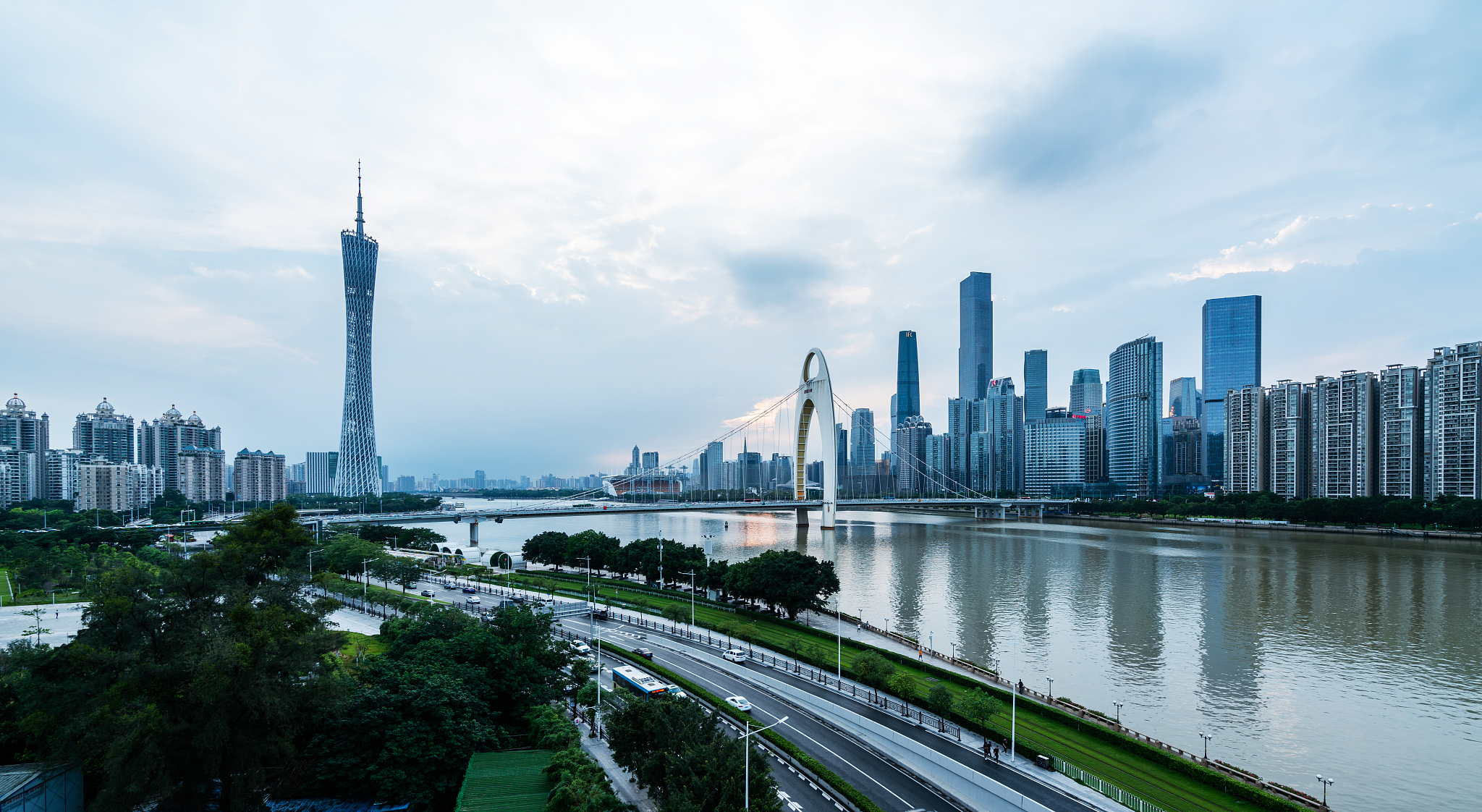 guangzhou cityscape in summer