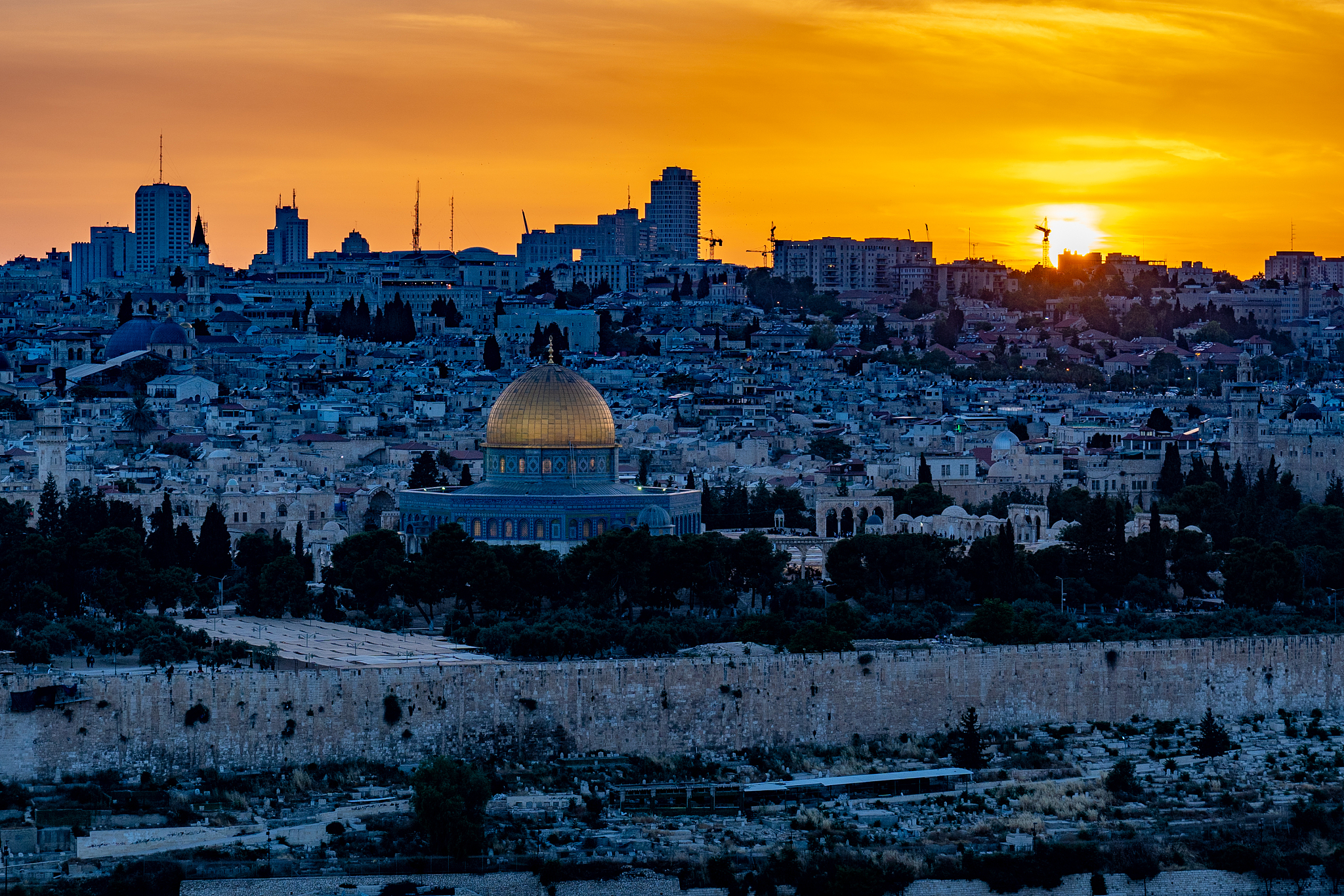 sunset of temple mount