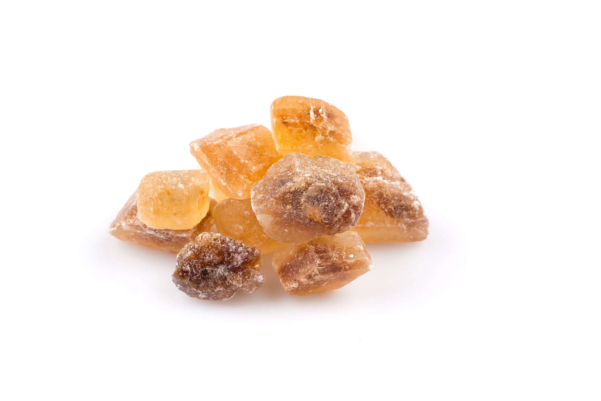 brown caramelized lump cane sugar cube