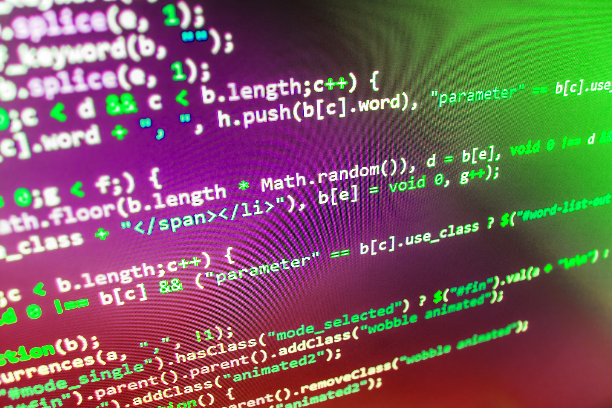 software developer programming code on computer