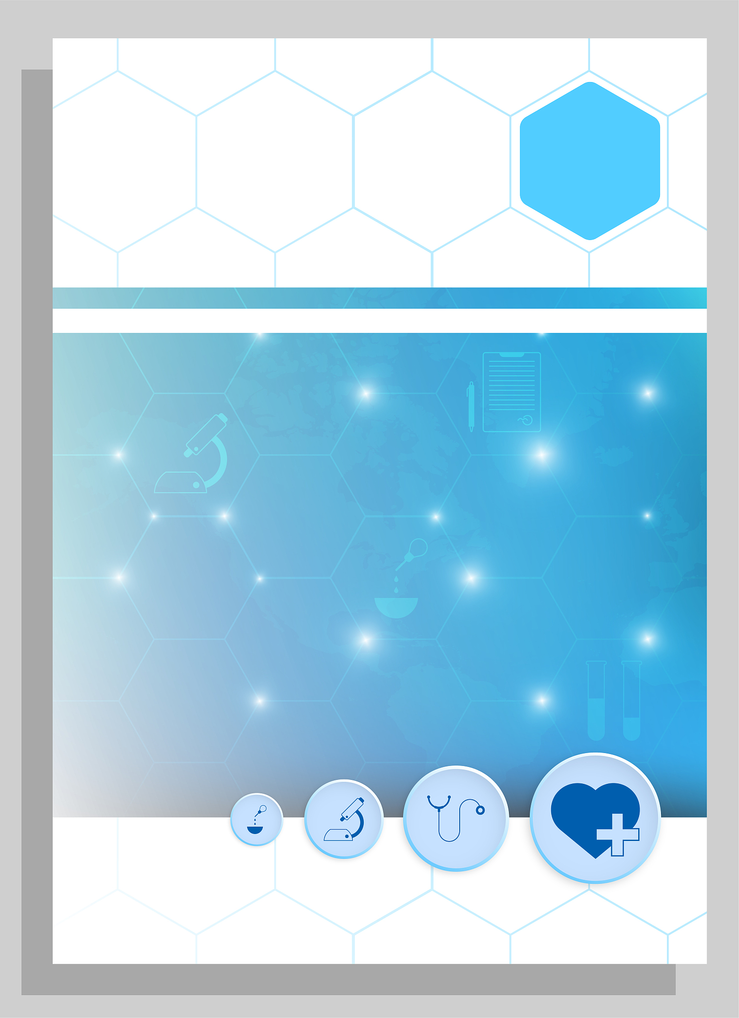 medical cover for brochure or scientific report, a4 vertical fly