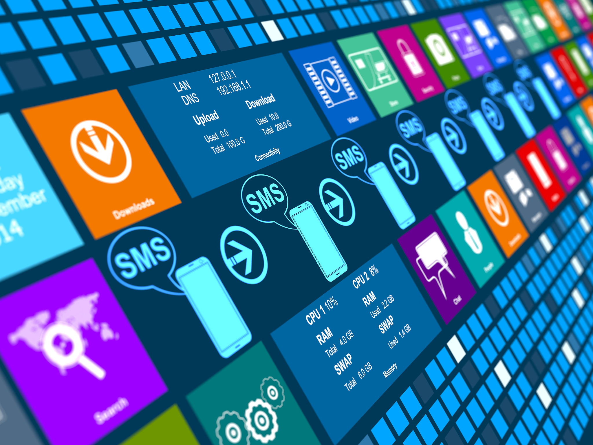 internet messages digital concept