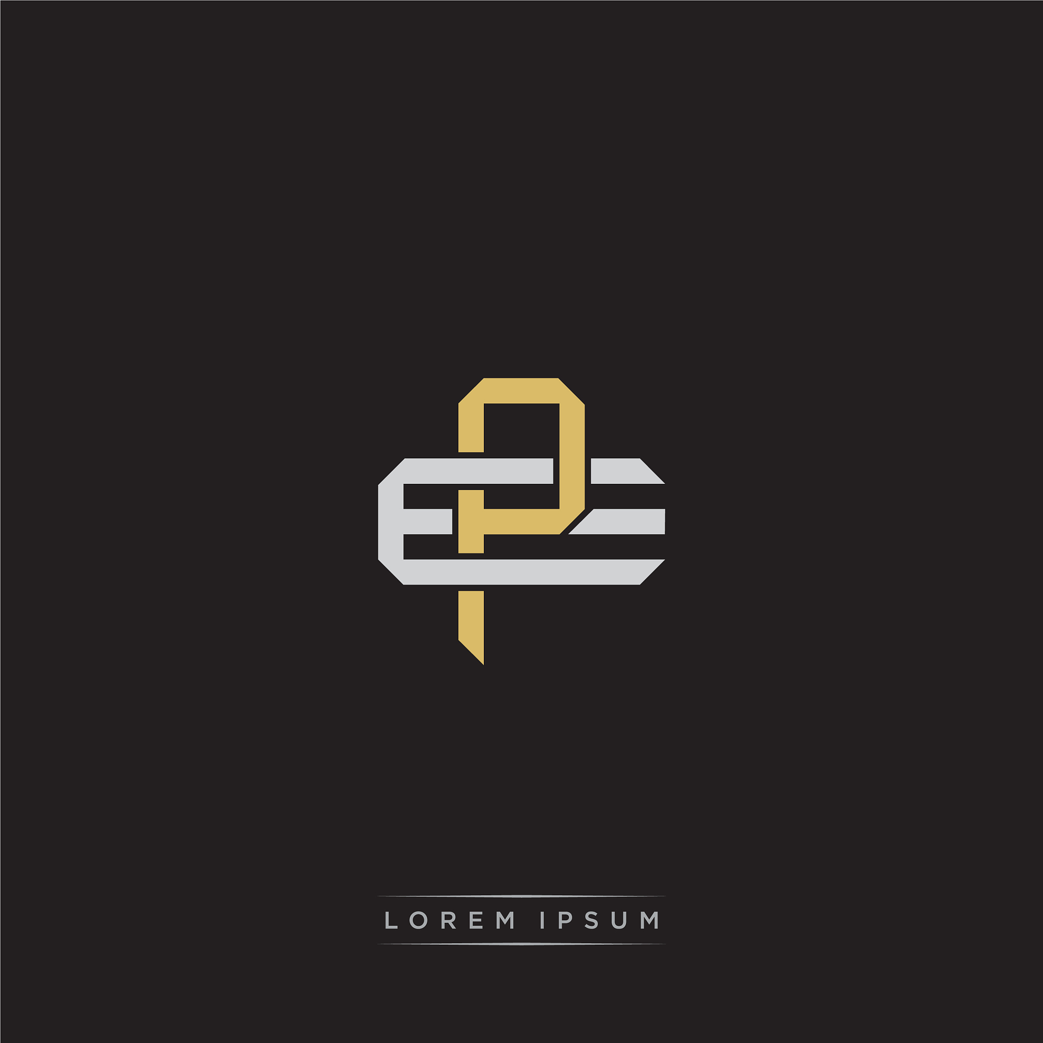 initial letter overlapping interlock logo