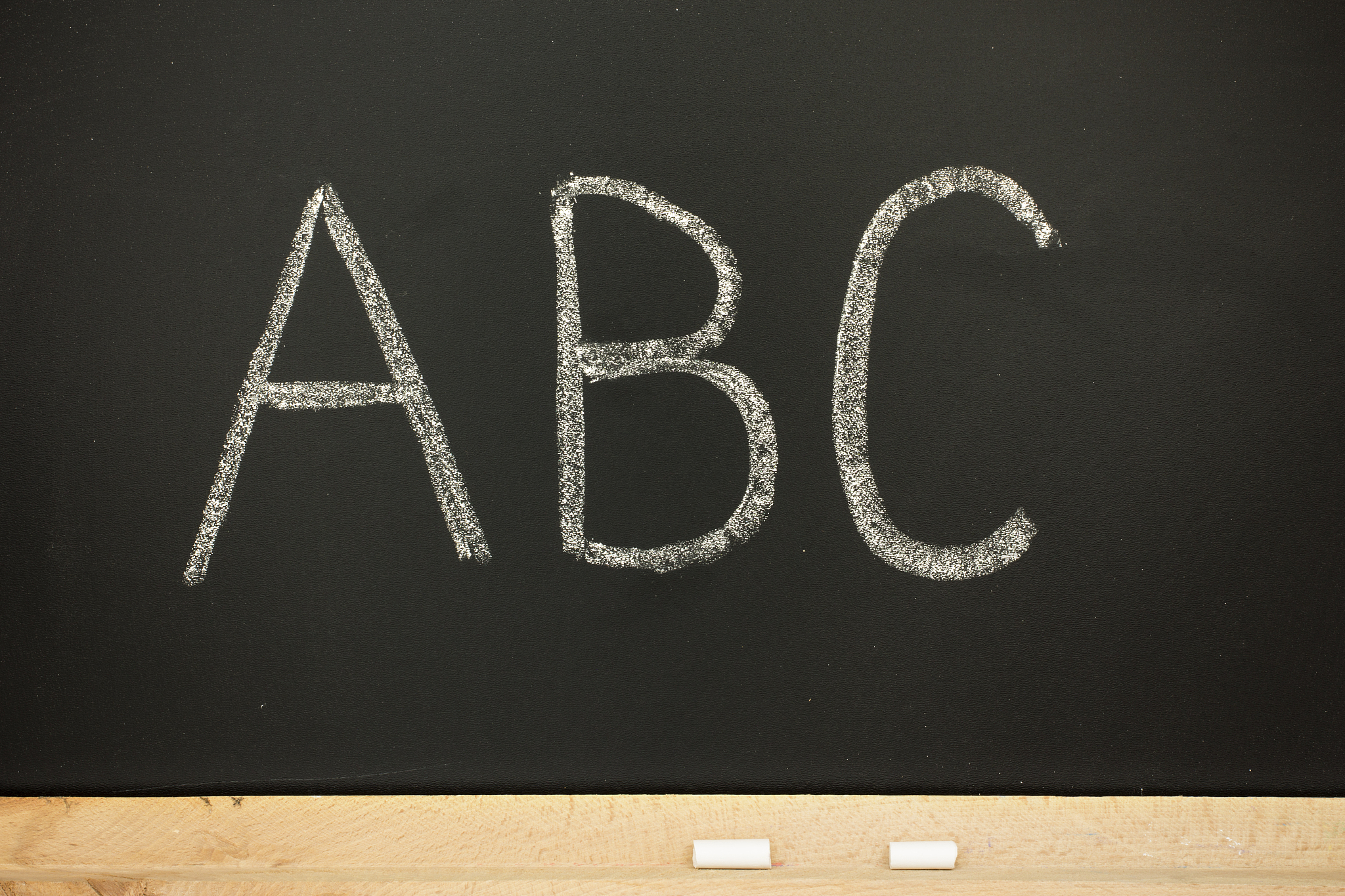 abc letters on the blackboard.