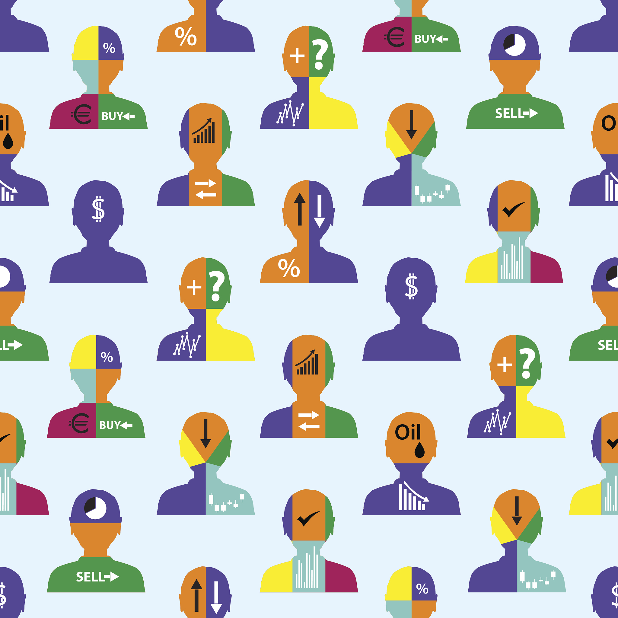 set of men head simple avatar icons with infographics pattern