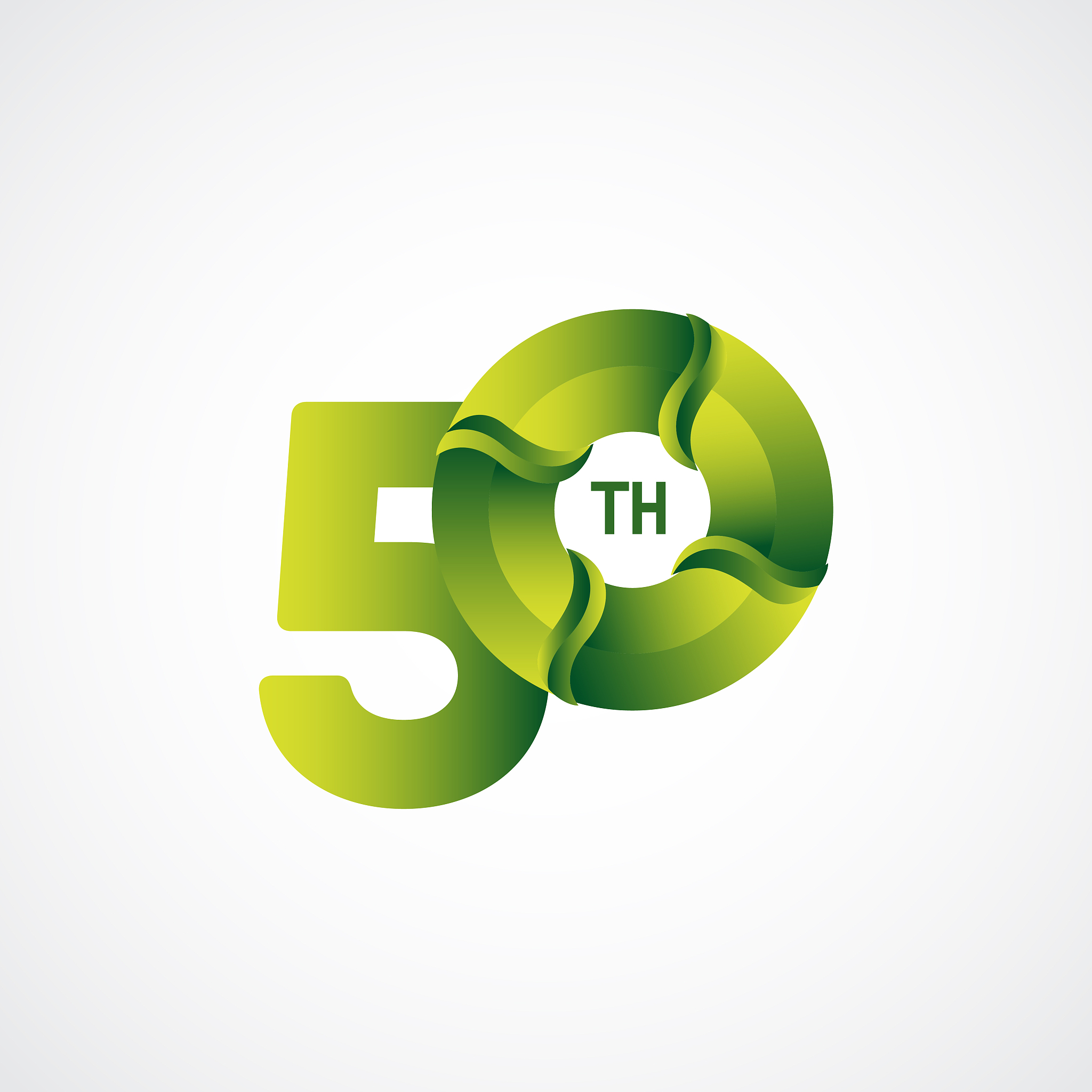 50 th anniversary celebrations green gradient vector template de
