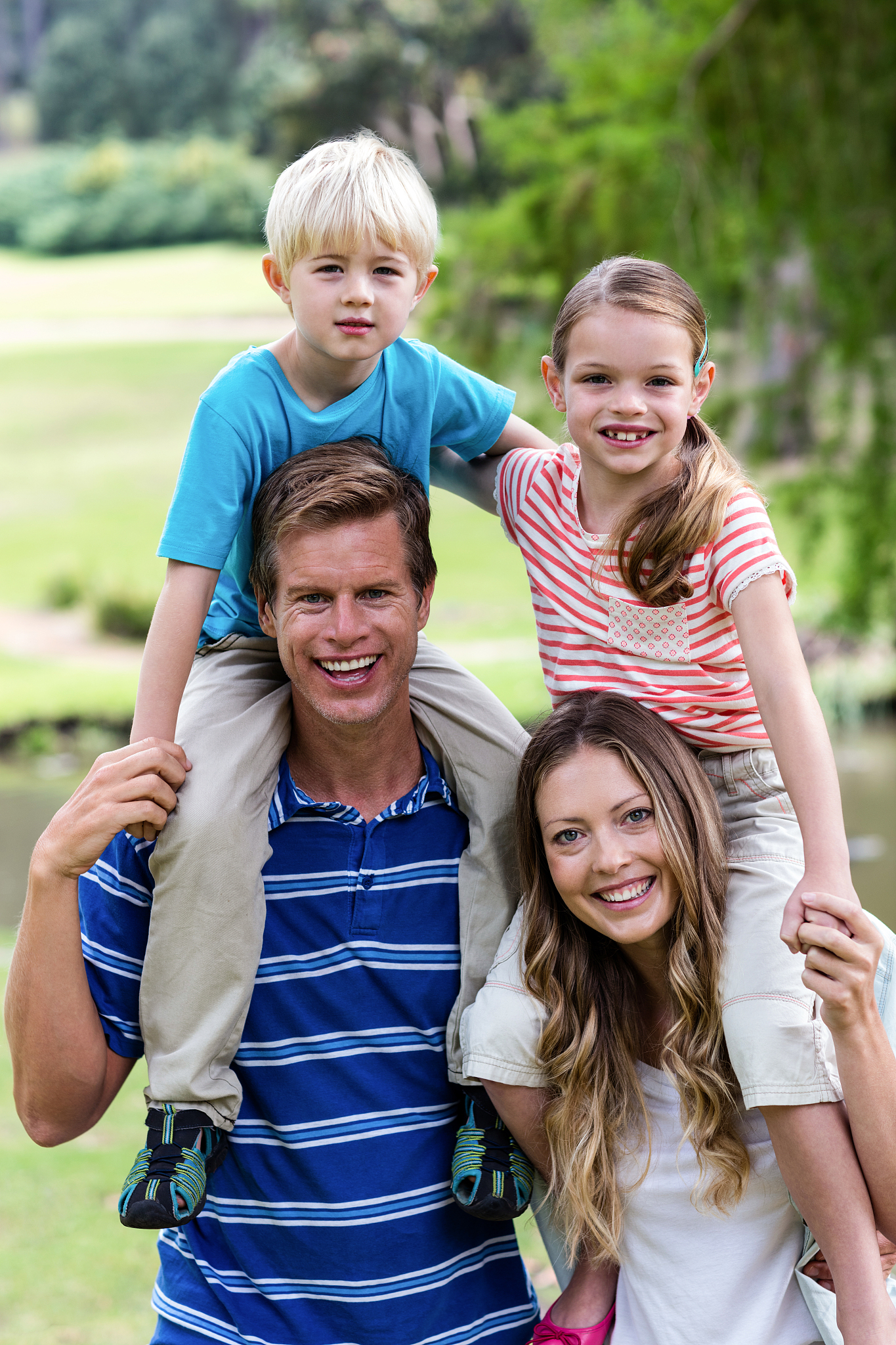 portrait of happy family enjoyin