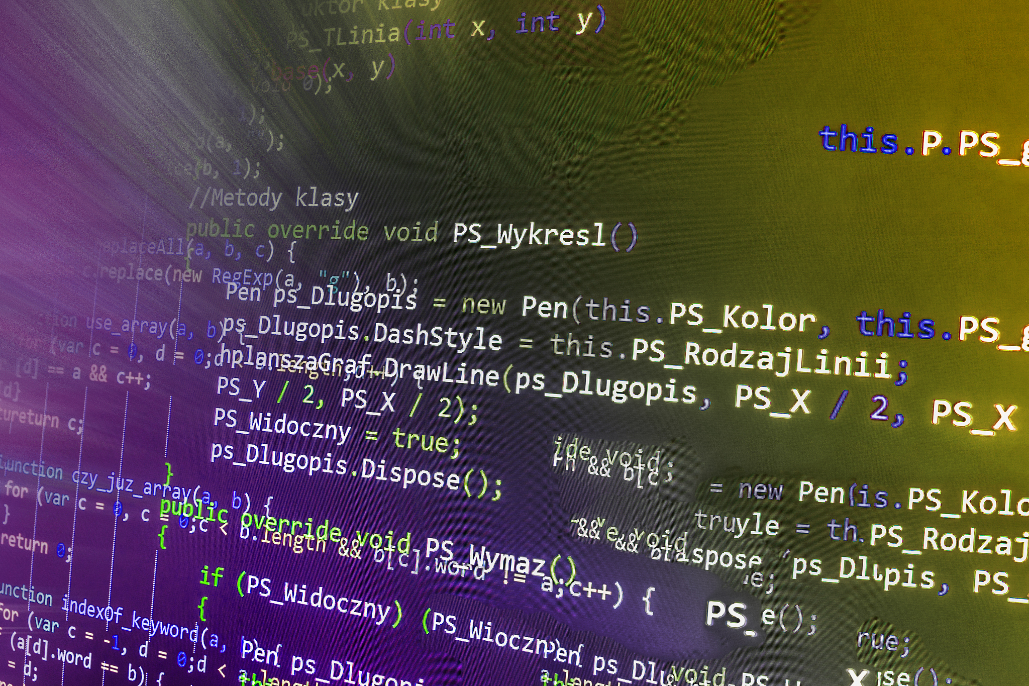 software developer programming code on computer