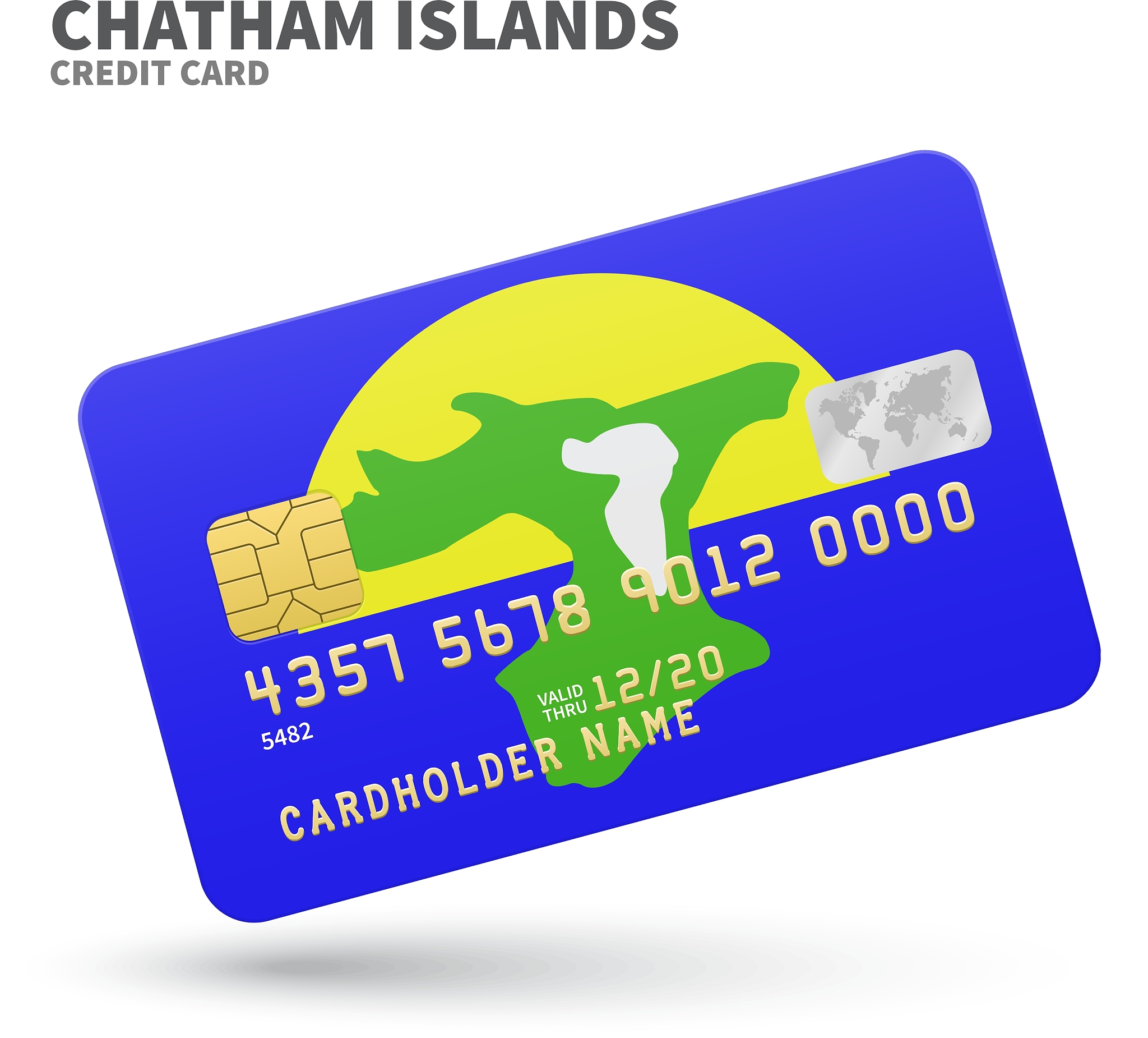 credit card with chatham islands flag background