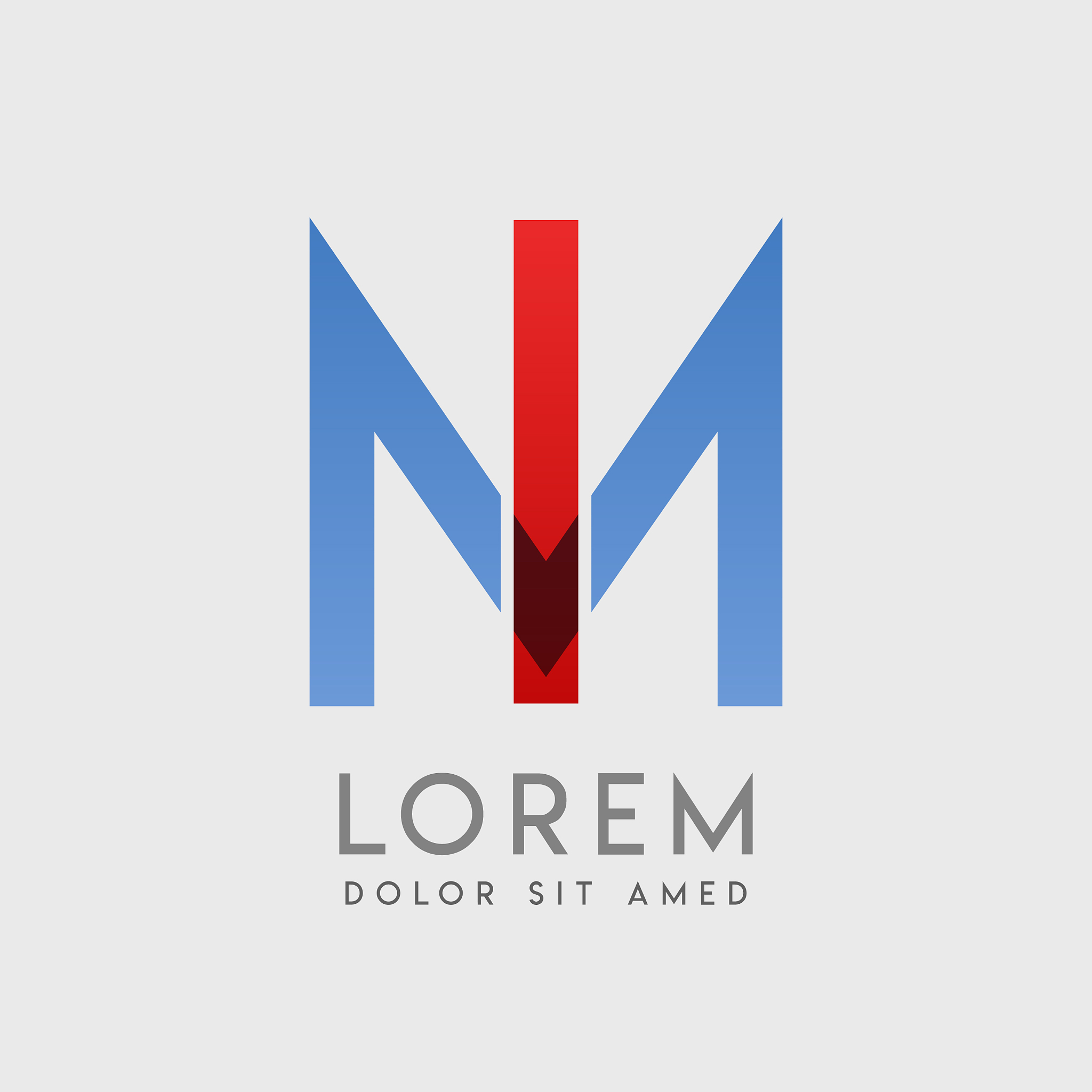 im logo letters with blue and red gradation