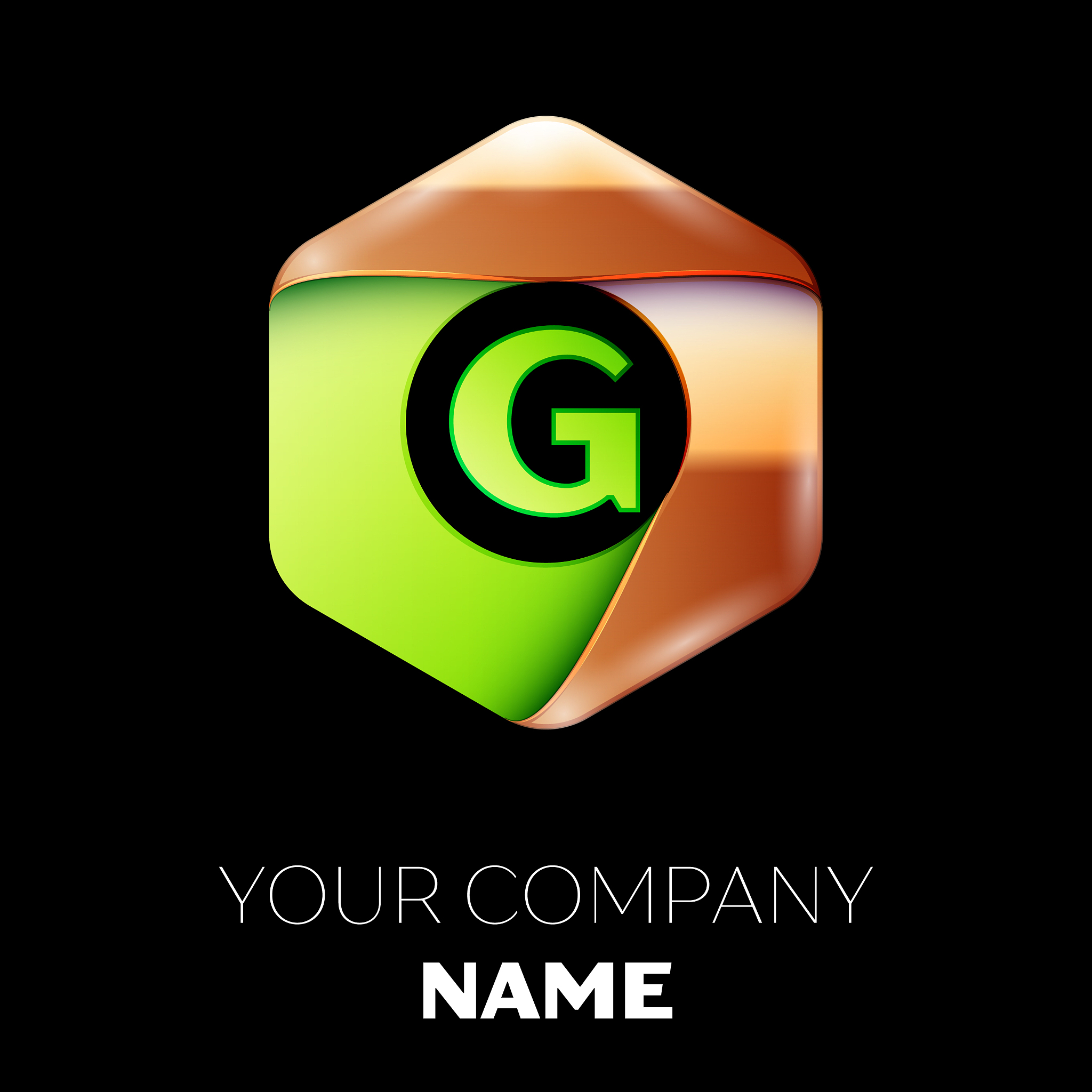 品牌名称,六边形,绿色,黄金,英文字母<strong>g</strong>,商务,几何形状,字母,字母表