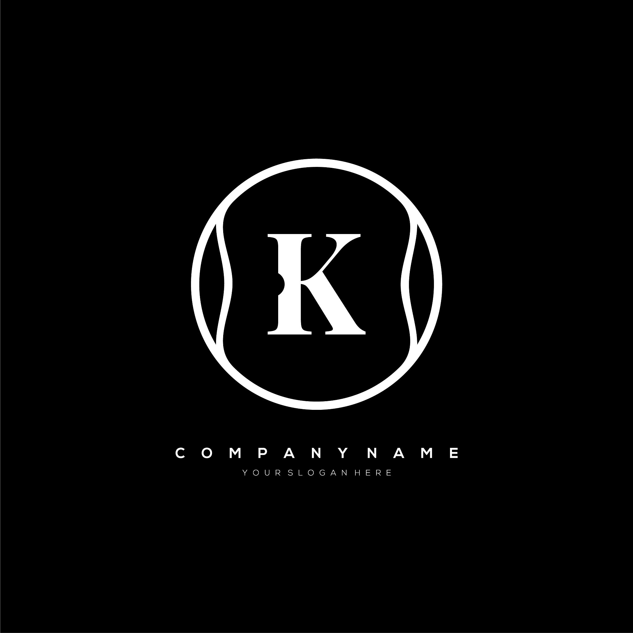 k letter logo template