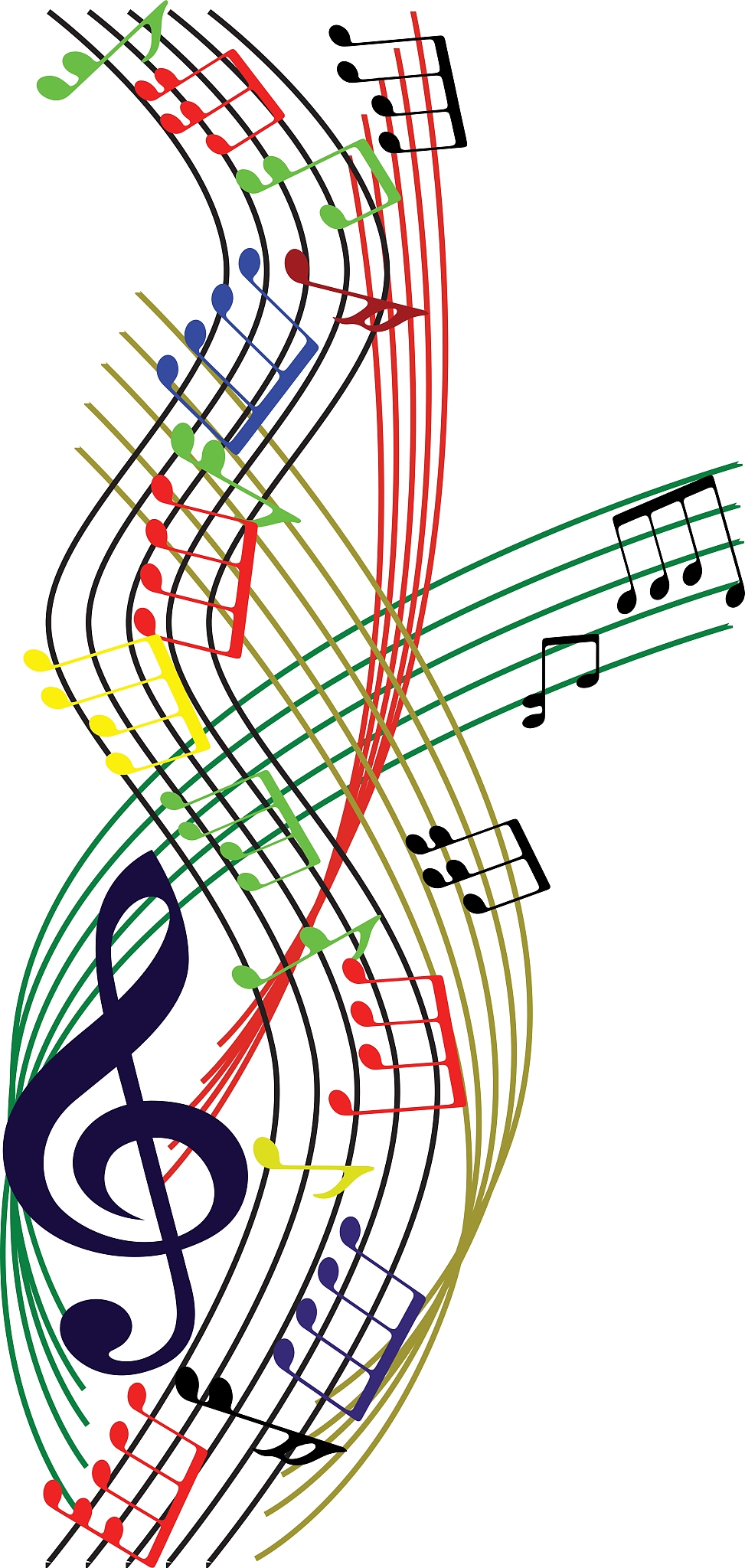music notes composition stylish musical theme