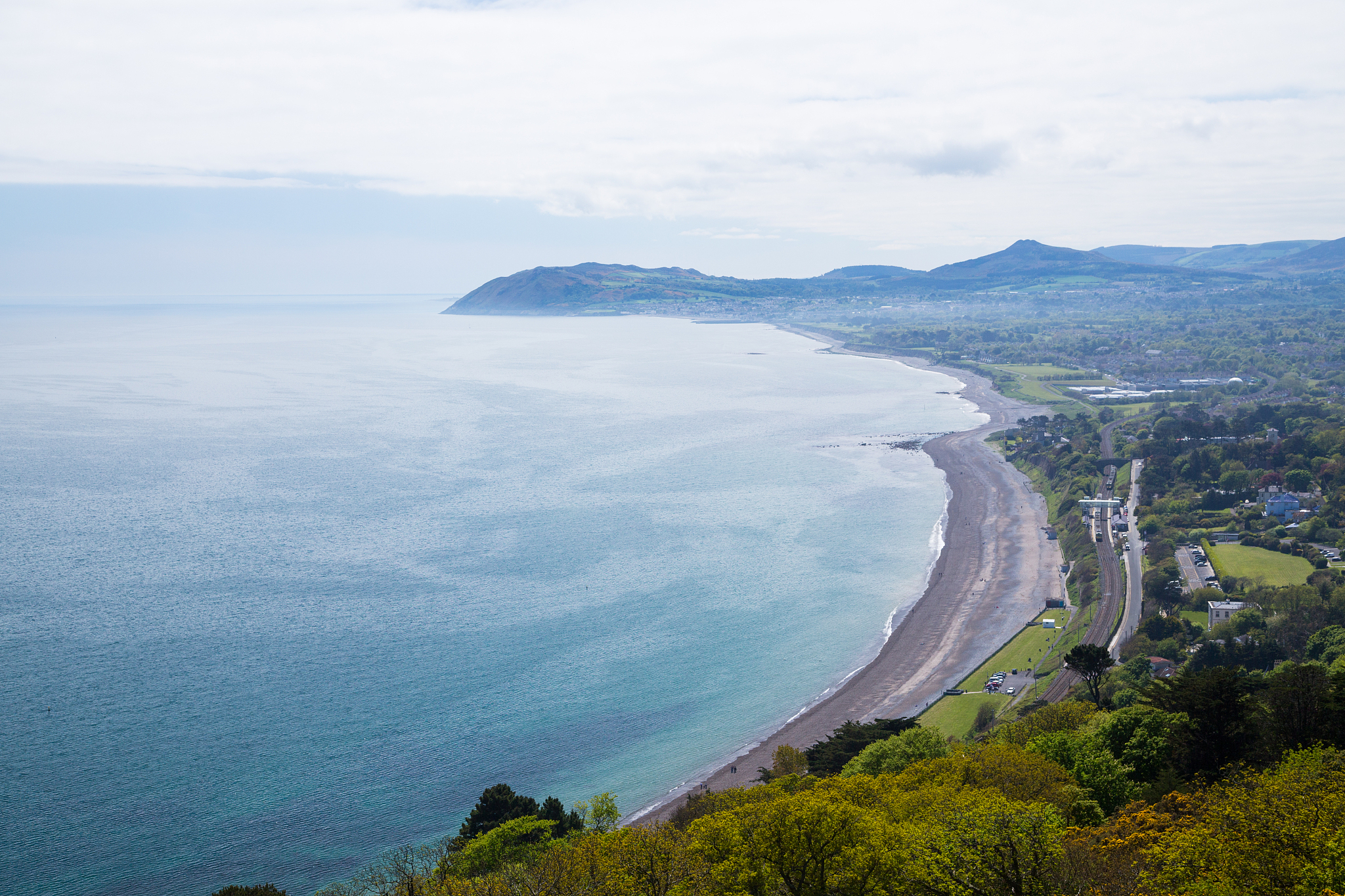 a view from killiney hill over dublin bay, ireland