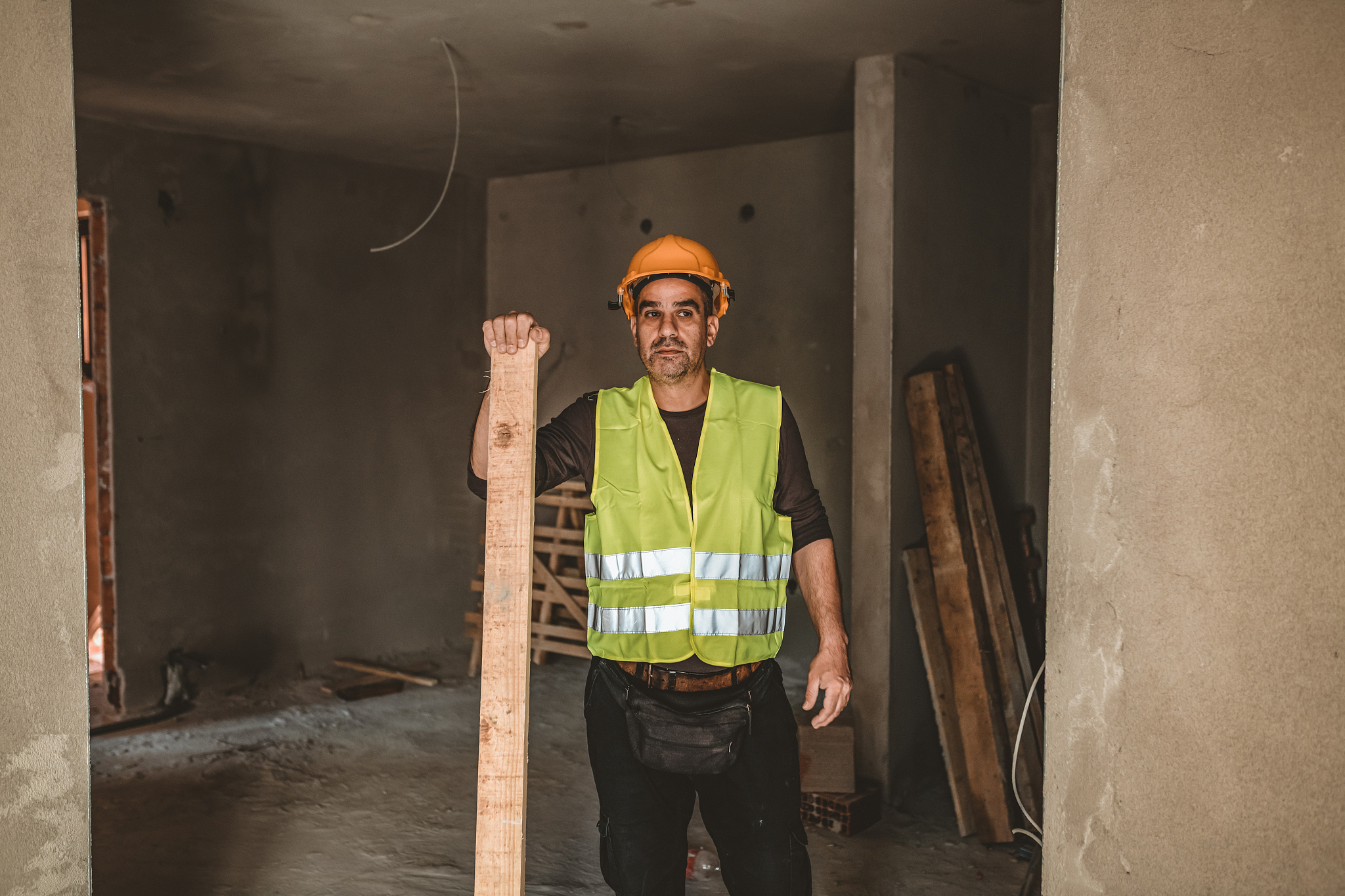 construction worker on the building site