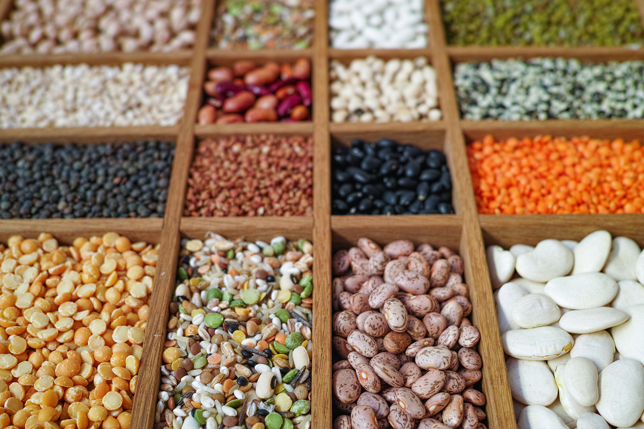 collection assorted of lentils, beans, peas, grain, groats, soyb